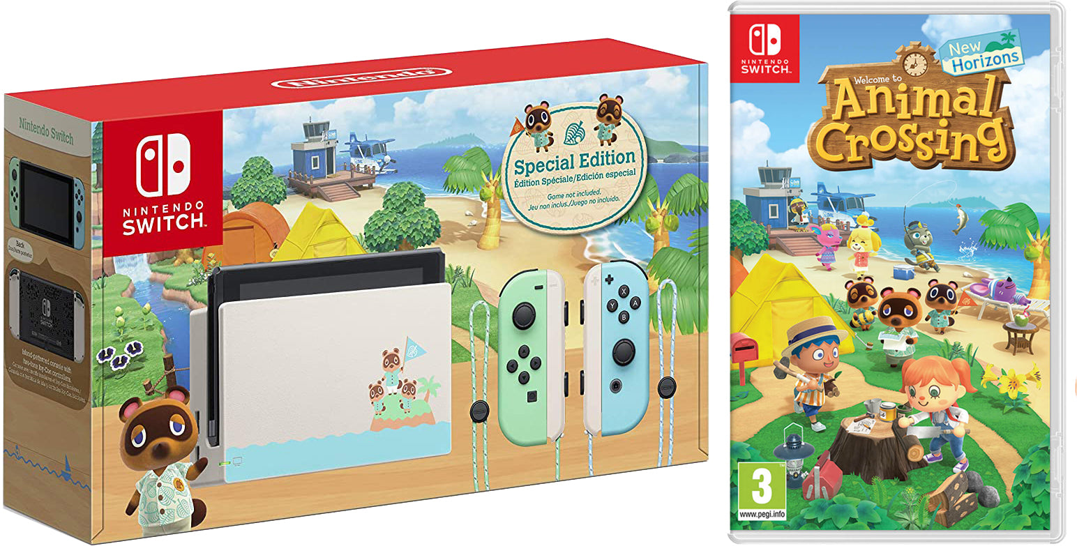 Animal Crossing: New Horizons Edition Nintendo Switch Bundle with Game Included - Pro-Distributing