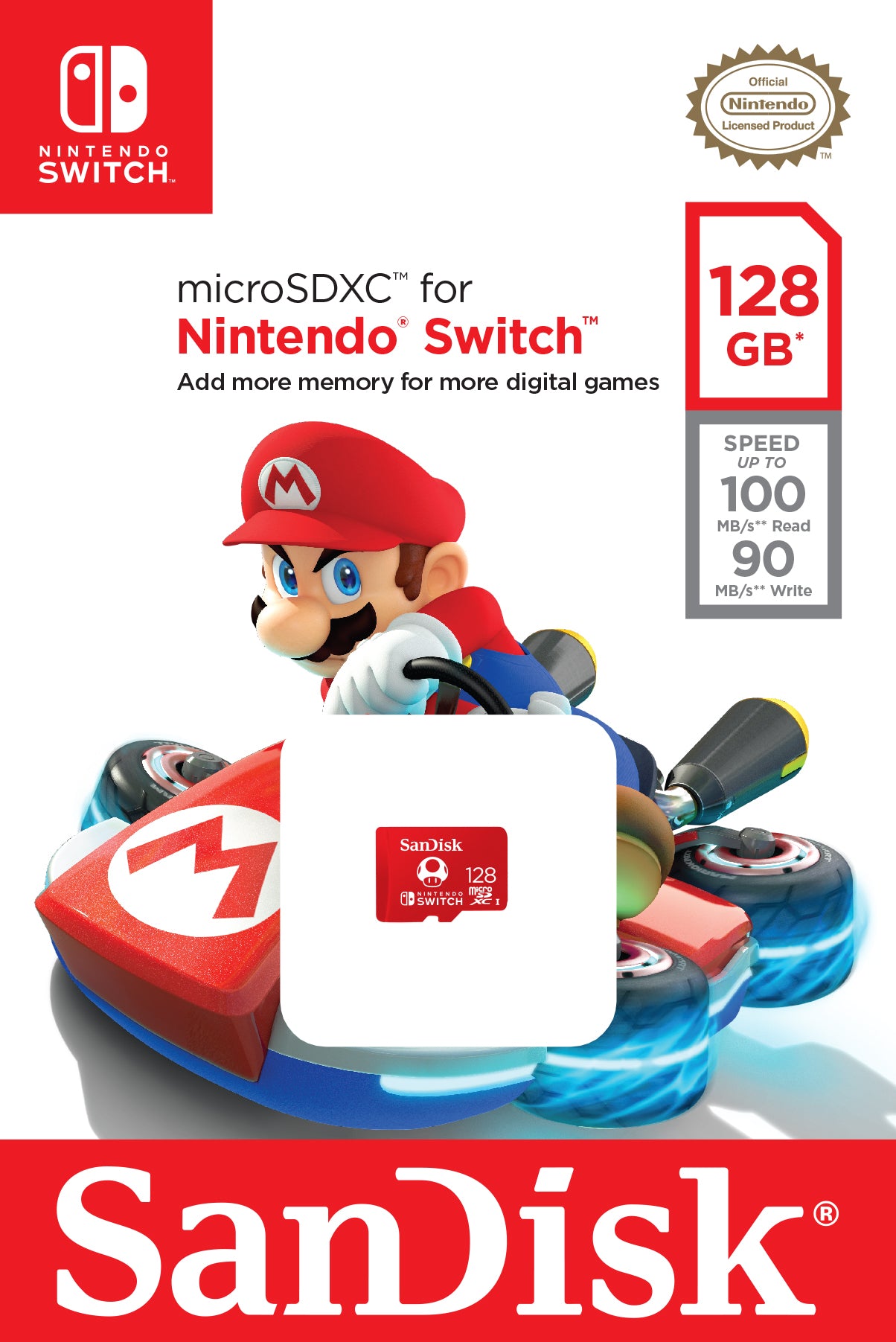 SanDisk 128GB microSDXC UHS-I-Memory-Card for Nintendo-Switch - SDSQXAO-128G-GNCZN - Pro-Distributing