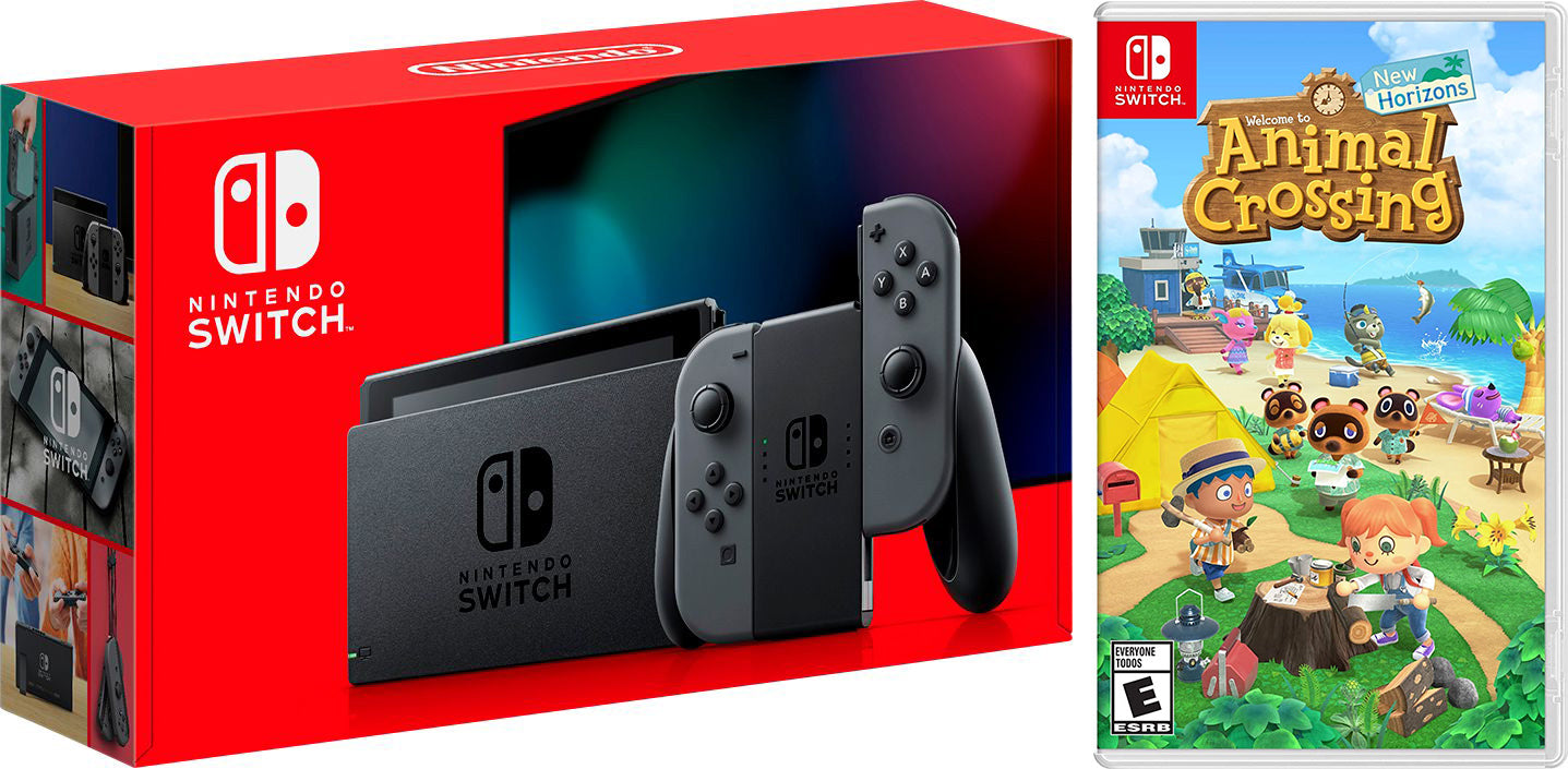 Nintendo Switch 32GB Console Gray with Animal Crossing New Horizons Bundle - Pro-Distributing