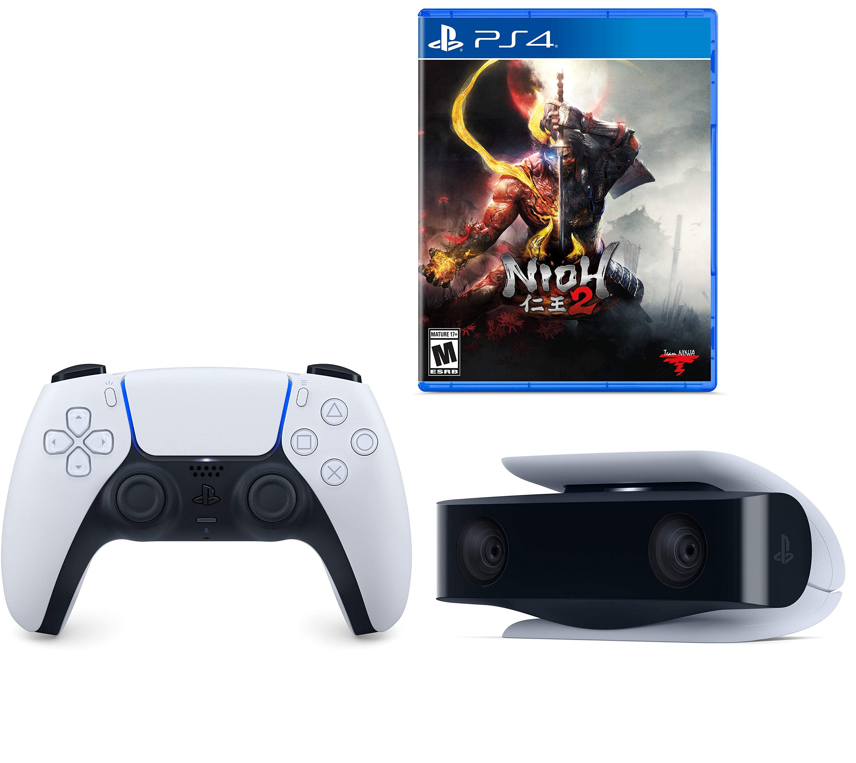Sony PlayStation 5 DualSense Wireless Controller, HD Camera and PS4 Nioh 2 with PS5 Upgrade Bundle - Pro-Distributing