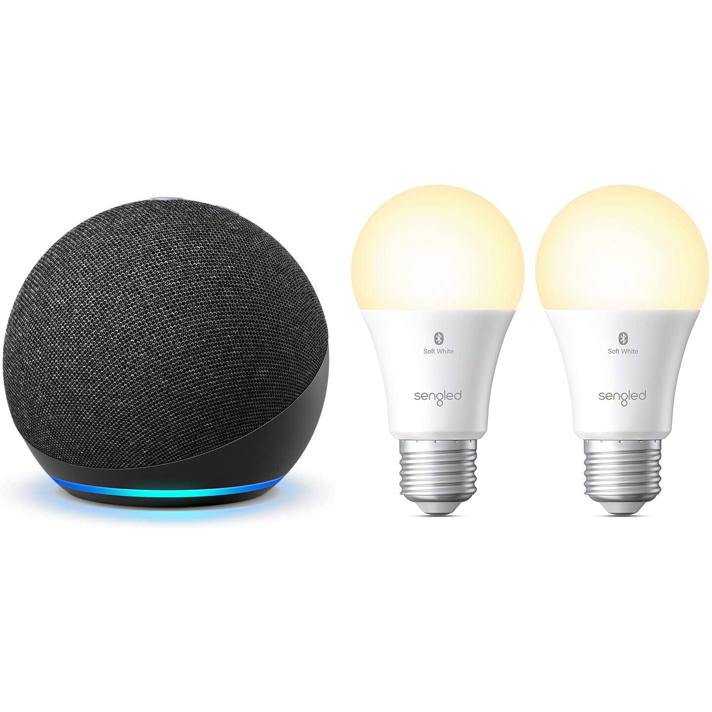  Echo Dot (4th Gen) International Version - Smart speaker with  Alexa - Charcoal with Sengled Bluetooth Color bulb :  Devices &  Accessories