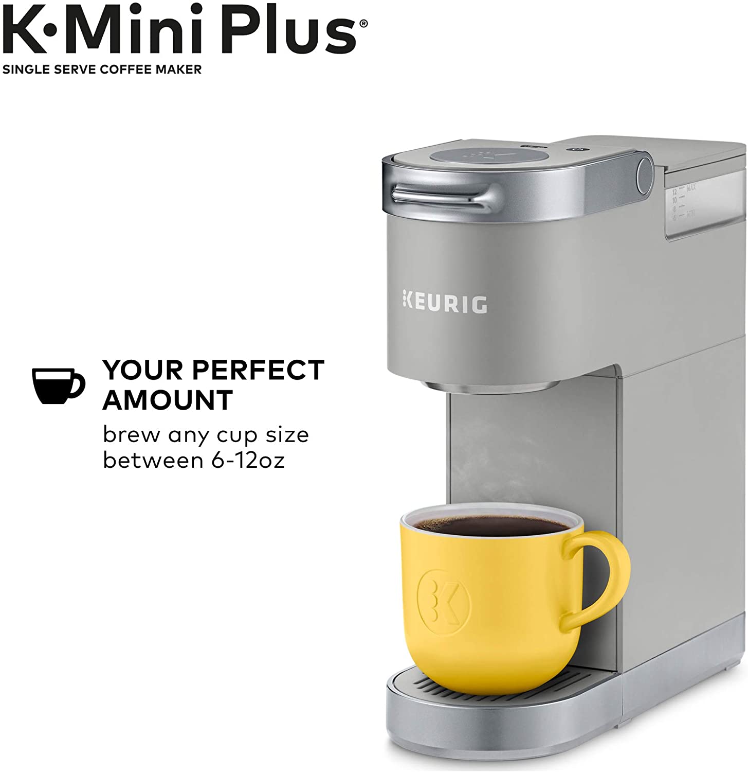 Keurig K-Mini Plus Maker Single Serve K-Cup Pod Coffee Brewer - Studio Gray - Pro-Distributing