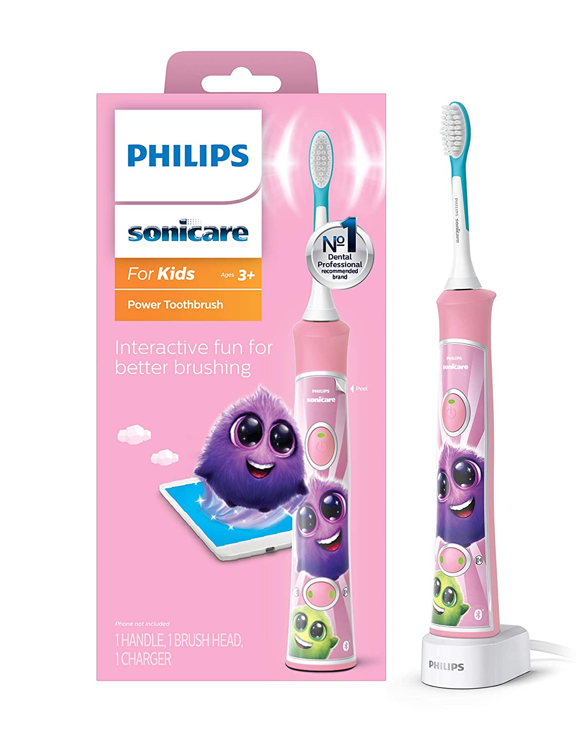 Philips Sonicare for Kids Bluetooth Connected Rechargeable Electric Toothbrush - Pink HX6351/41 - Pro-Distributing