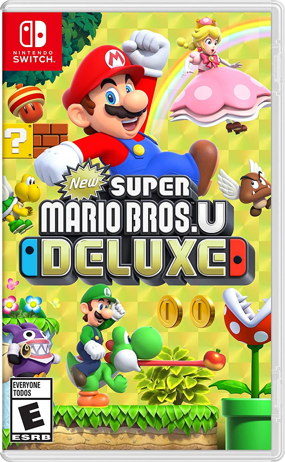 Nintendo Switch OLED Console White with New Super Mario Bros. U Deluxe and Screen Cleaning Cloth - Pro-Distributing