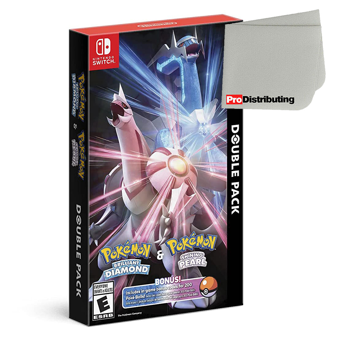Pokemon Brilliant Diamond & Shining Pearl Double Pack - Nintendo Switch with Microfiber Screen Cleaning Cloth - Pro-Distributing
