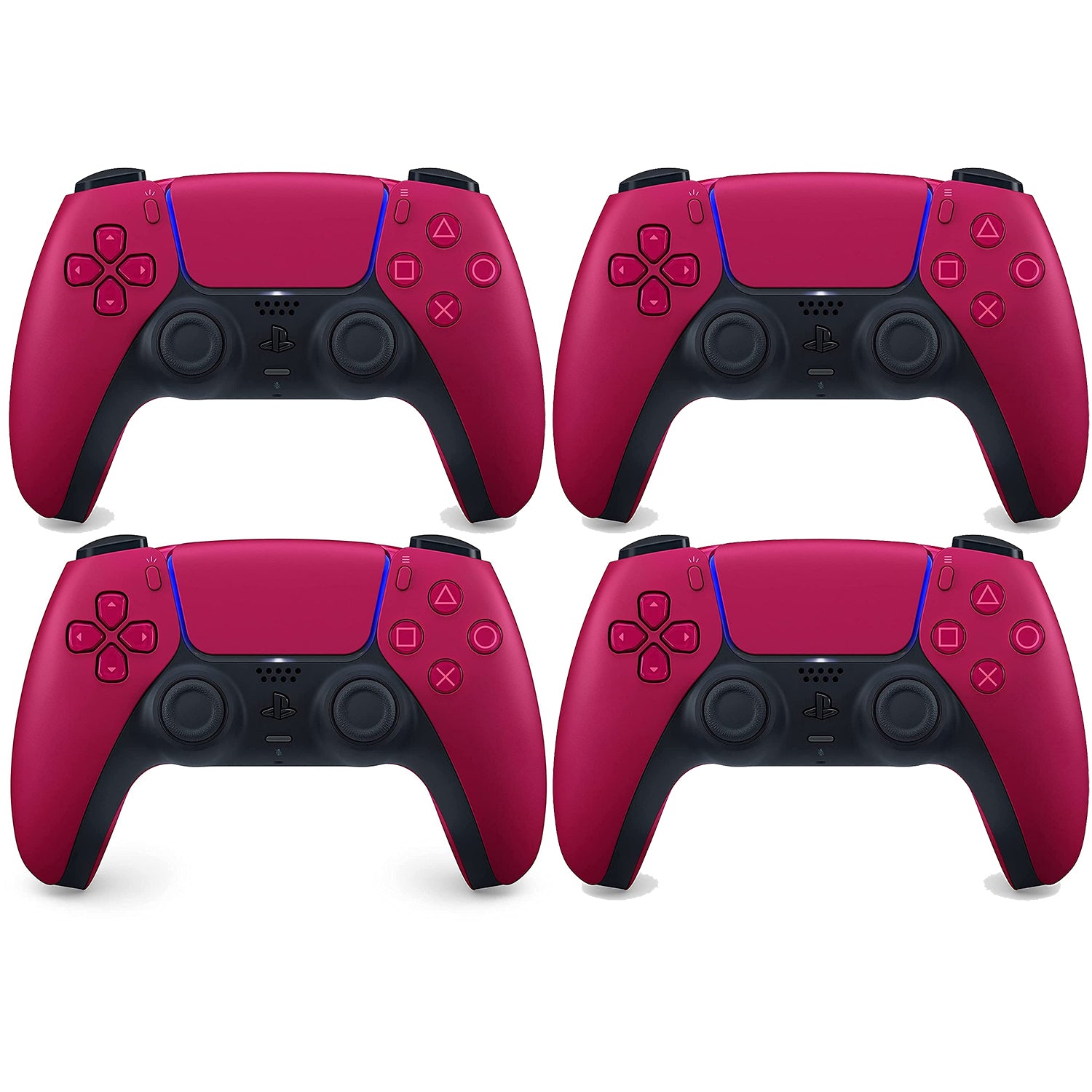 4 Pack Sony PlayStation 5 DualSense Wireless Controller - Cosmic Red - Pro-Distributing