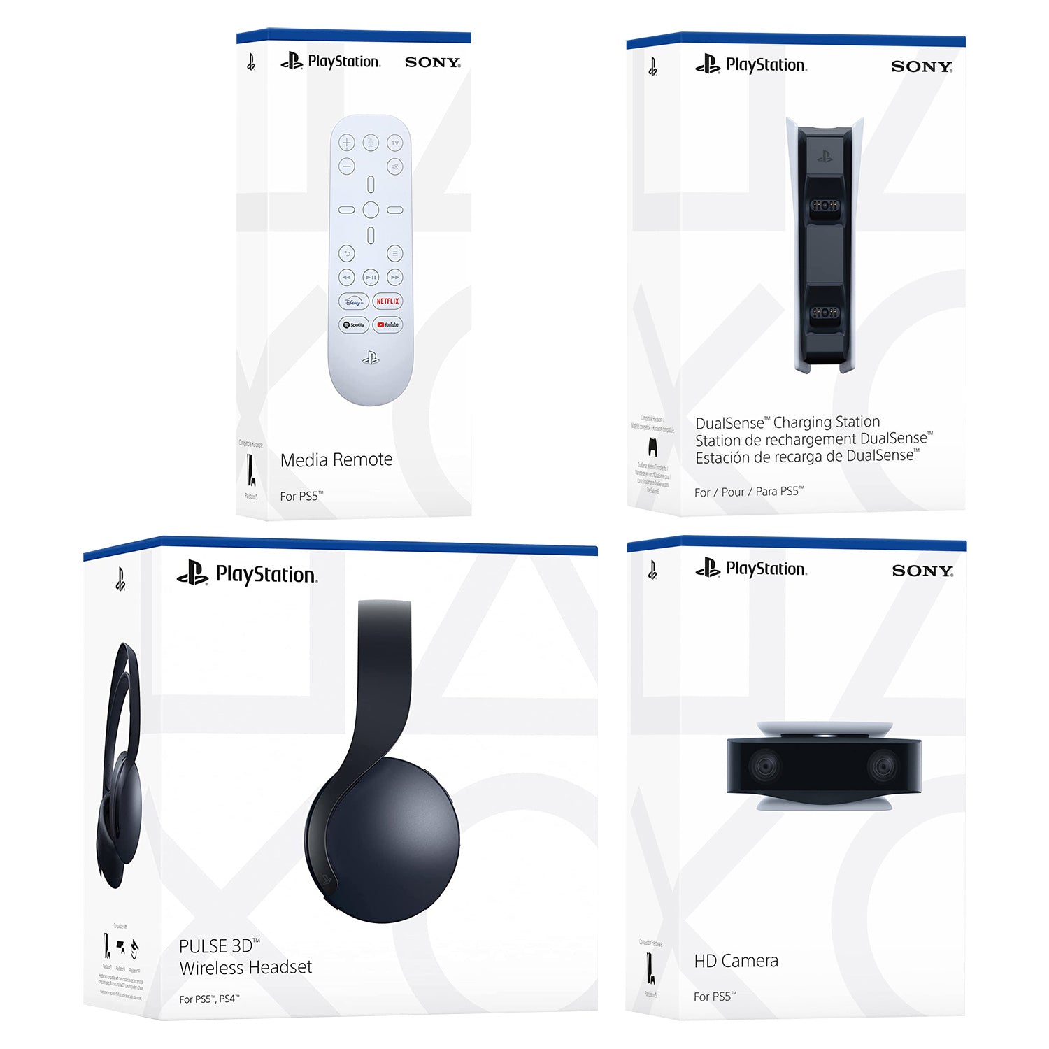 Sony Playstation 5 PULSE 3D Headset, Media Remote, Charging Station and HD Camera Bundle - Pro-Distributing