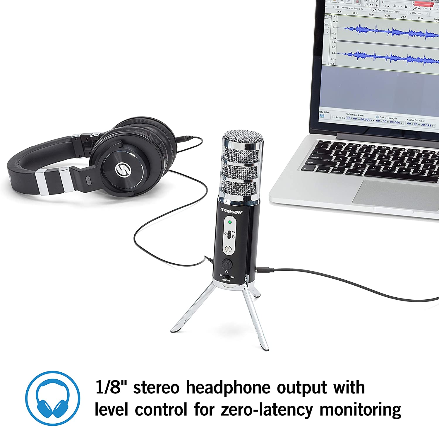 Samson Satellite Broadcast Microphone SR850 Semi Open-Back Headphones Bundle - Pro-Distributing