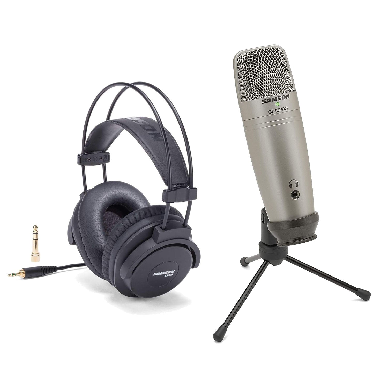 Samson C01U Pro Condenser Microphone with SR880 Closed-Back Headphones Bundle - Pro-Distributing