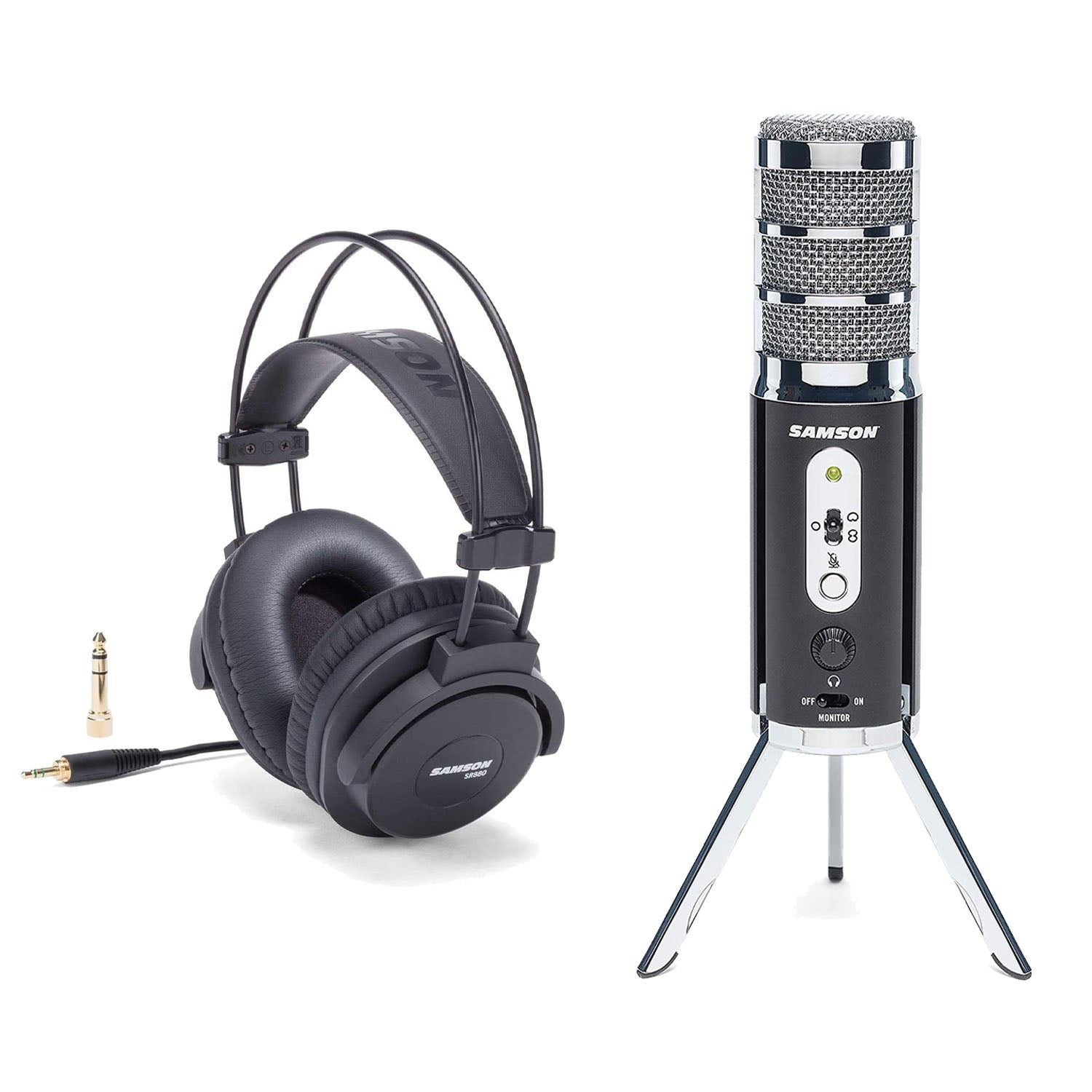 Samson Satellite Broadcast Microphone SR880 Closed-Back Headphones Bundle - Pro-Distributing