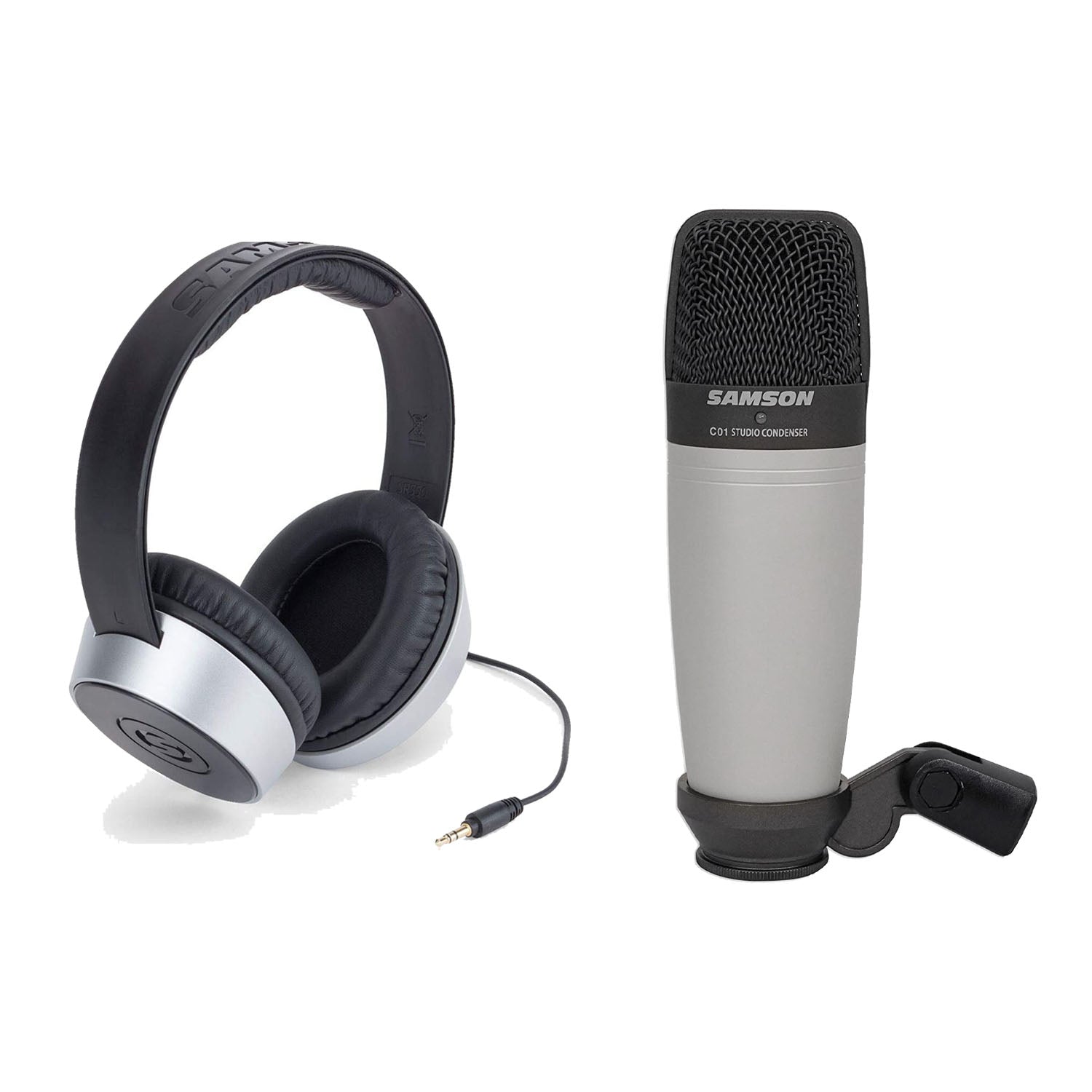 Samson C01 Large-Diaphragm Microphone and SR550 Closed Back Headphones Bundle - Pro-Distributing
