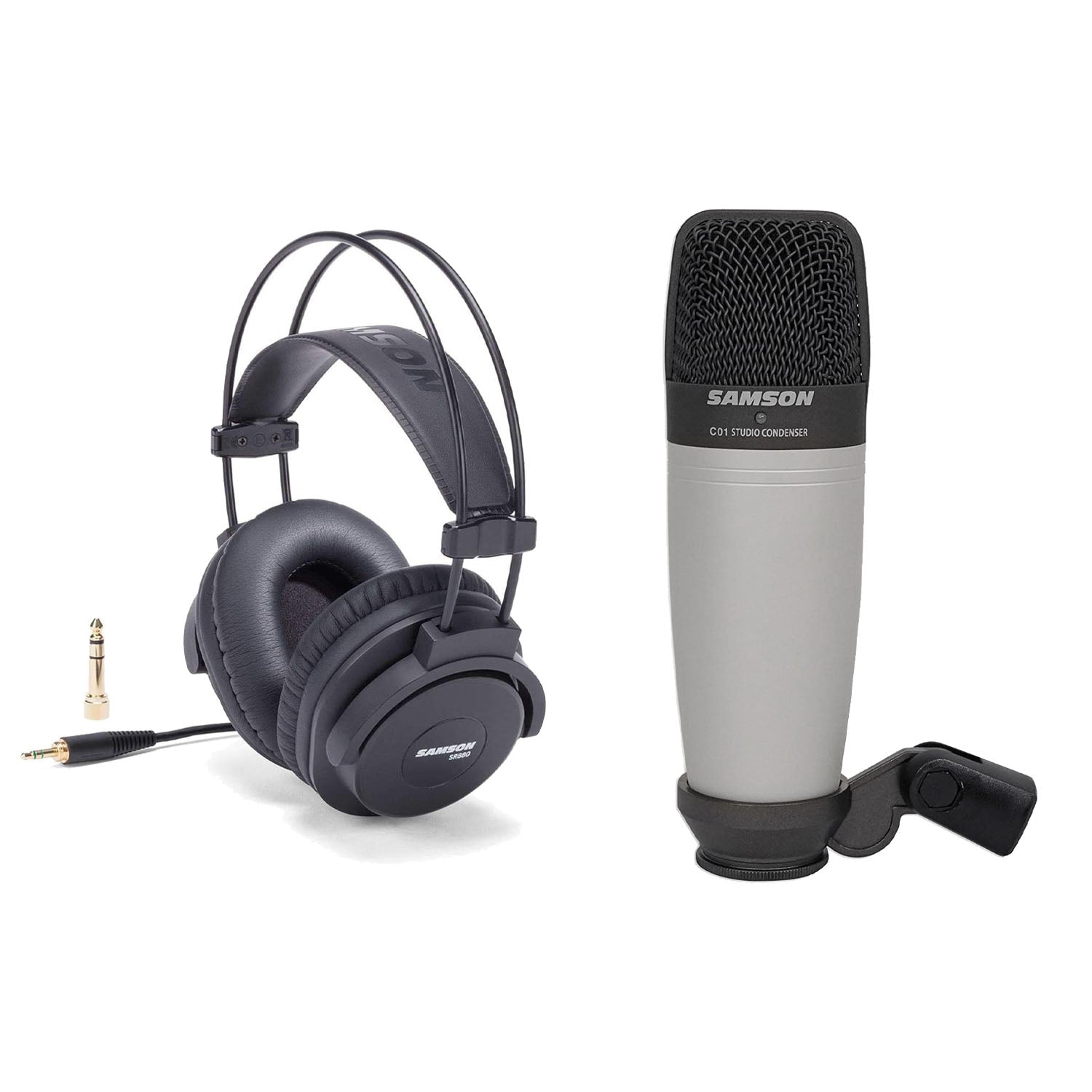 Samson C01 Large-Diaphragm Microphone and SR880 Closed-Back Headphones Bundle - Pro-Distributing