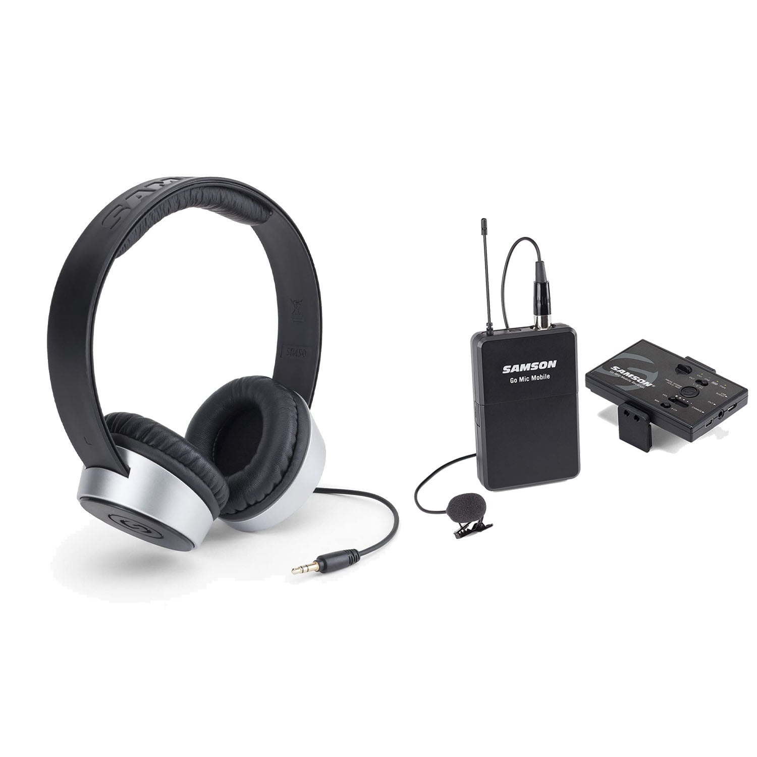 Samson Go Mic Mobile Lavalier Wireless System and SR450 Closed Back Headphone Bundle - Pro-Distributing