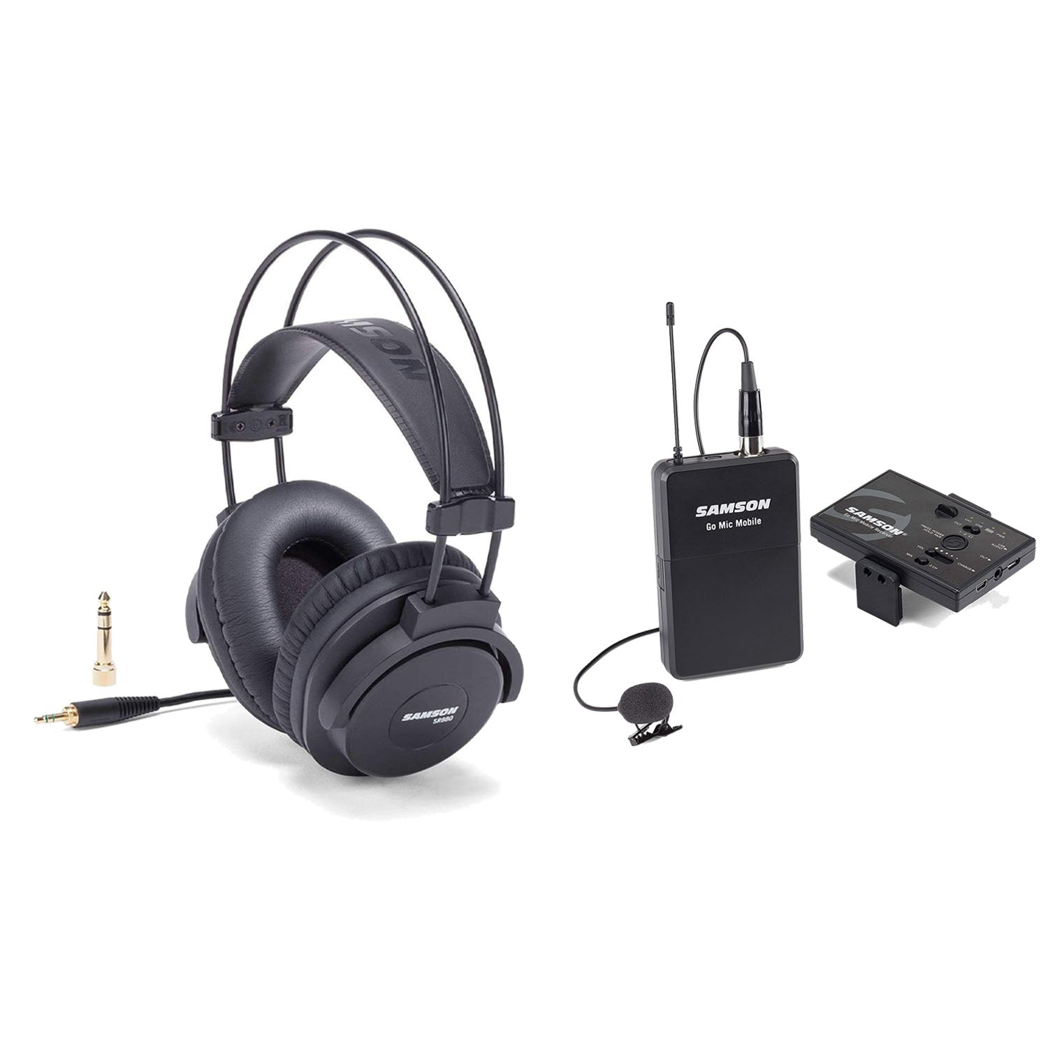 Samson Go Mic Mobile Lavalier Wireless System and SR880 Closed-Back Headphone Bundle - Pro-Distributing