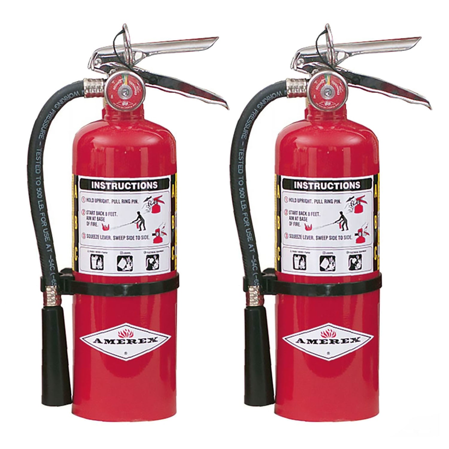 Amerex B424, 5lb ABC Dry Chemical Class A B C Fire Extinguisher - 2 Pack - Pro-Distributing