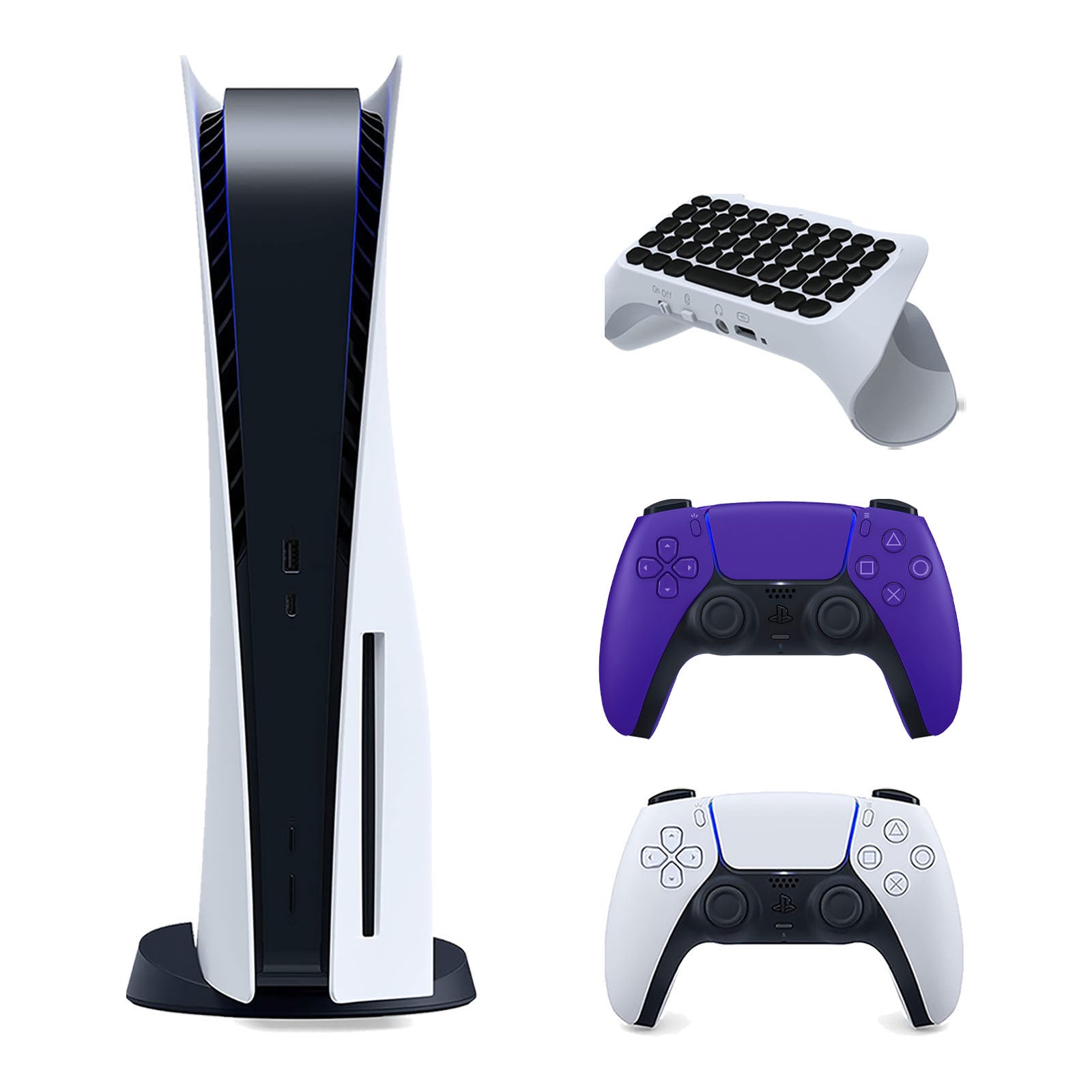 Sony Playstation 5 Disc Version Console with Extra Purple Controller and Surge Keypad Bundle - Pro-Distributing