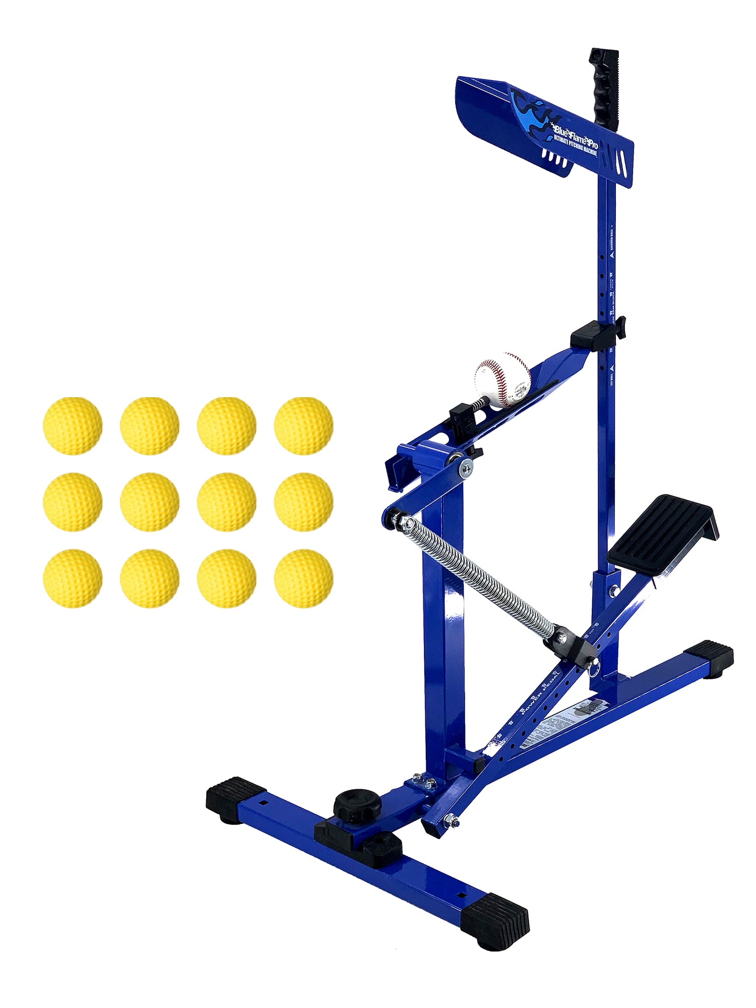 Louisville Slugger UPM 55 Blue Flame Pro Pitching Machine and Heater Sports 12-Pack Weighted Pitching Machine Baseballs Bundle - Pro-Distributing