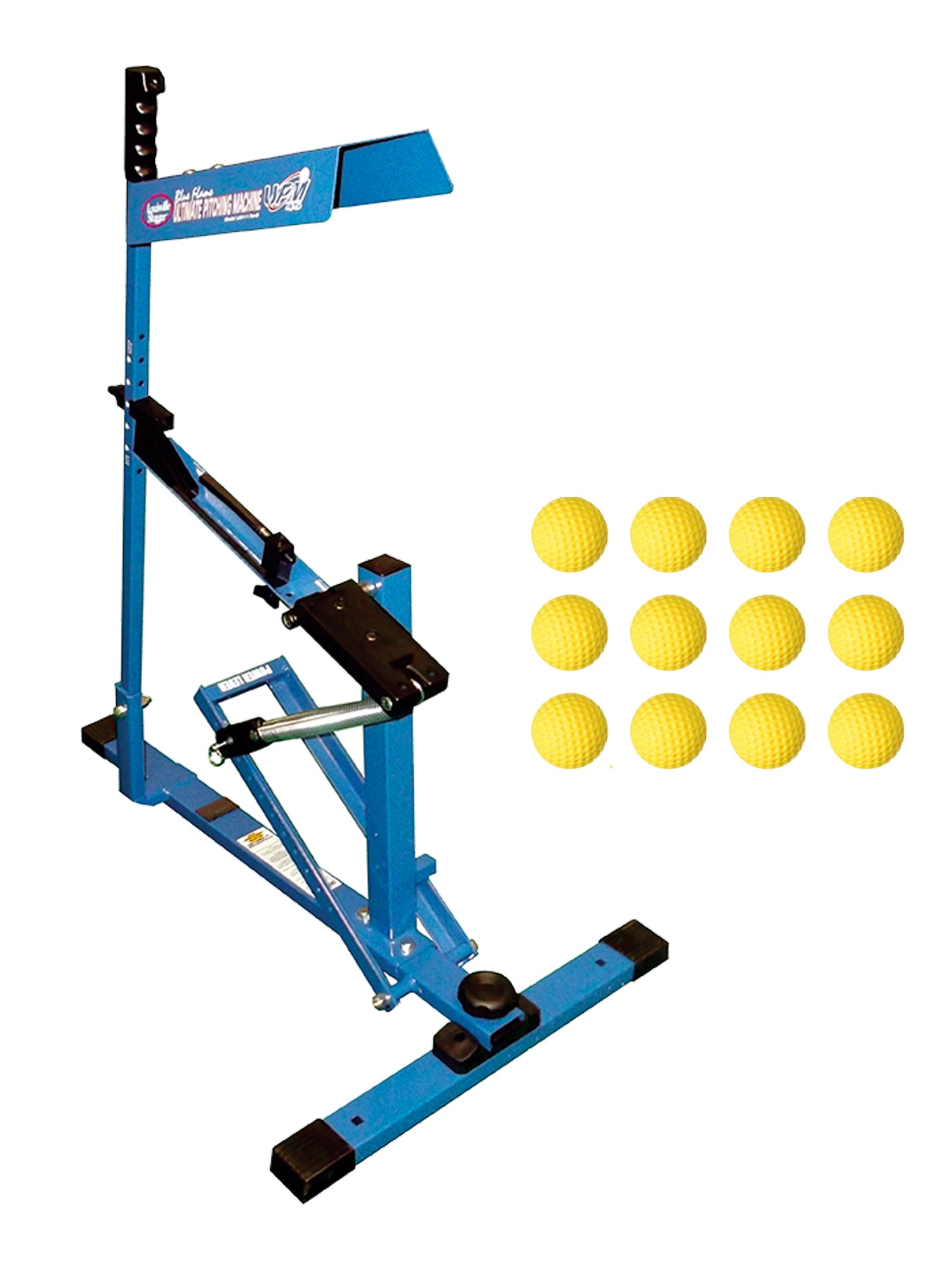 Louisville Slugger UPM 45 Blue Flame Pitching Machine and Heater Sports 12-Pack Weighted Pitching Machine Baseballs Bundle - Pro-Distributing