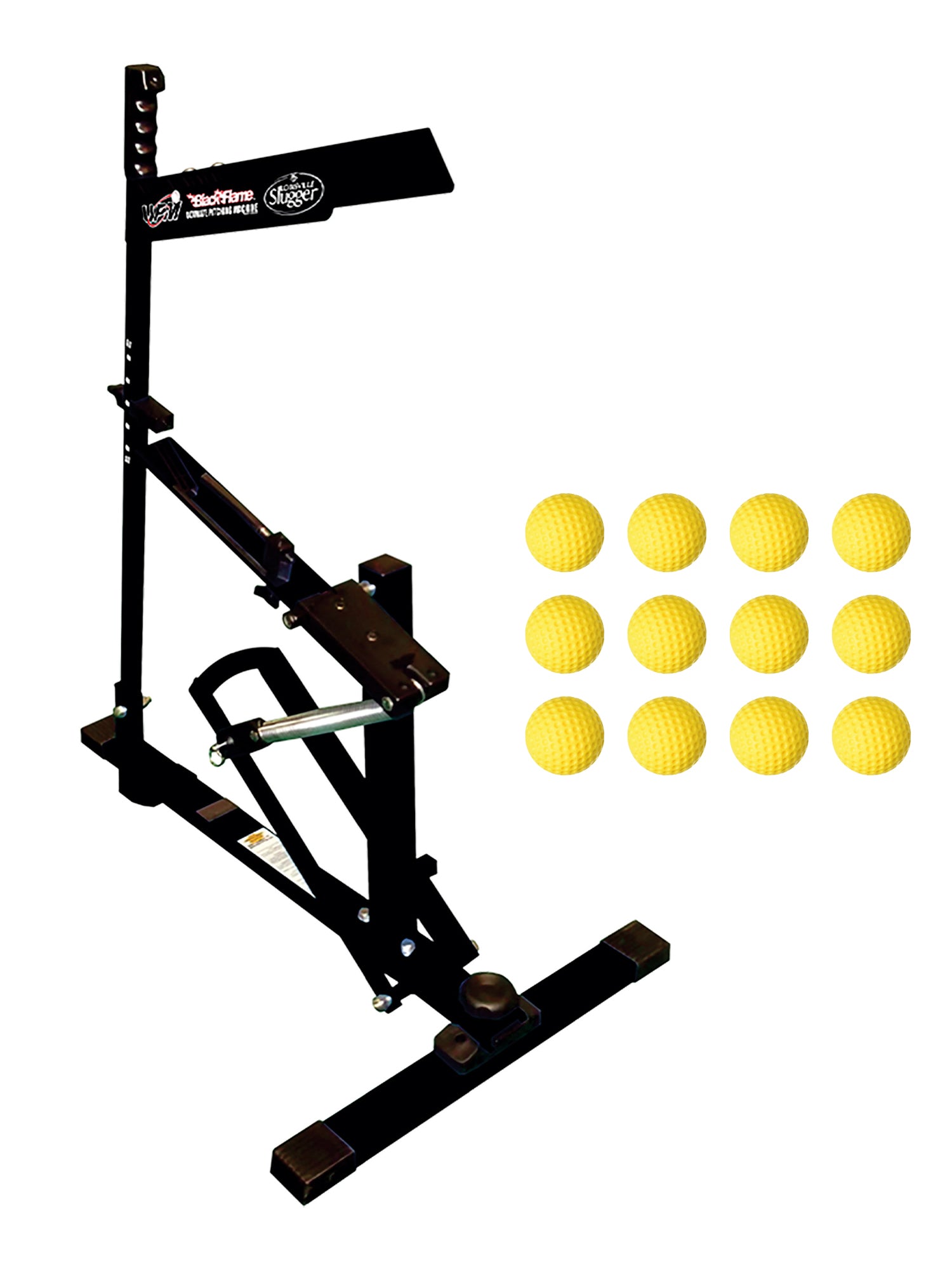 Louisville Slugger UPM 50 Black Flame Pitching Machine and Heater Sports 12-Pack Weighted Pitching Machine Baseballs Bundle - Pro-Distributing