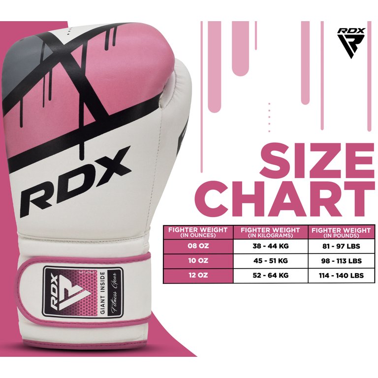 RDX F7 EGO MMA, BJJ, Muay Thai, Kickboxing, Training Boxing Gloves - PINK - 12oz - Pro-Distributing