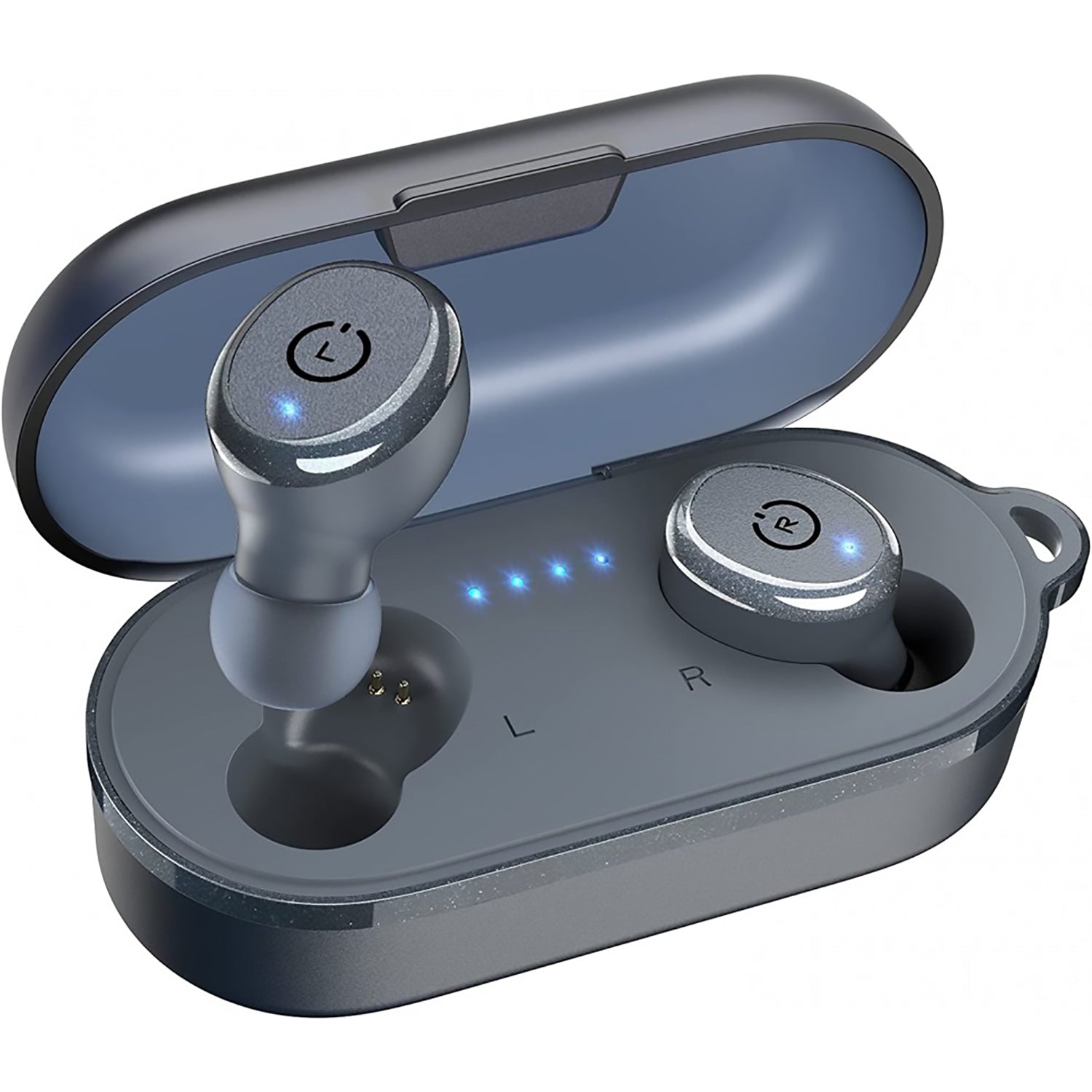 Tozo T10S Bluetooth Wireless Earbuds, Waterproof, Touch Controls with Wireless Charging Case - Blue - Pro-Distributing