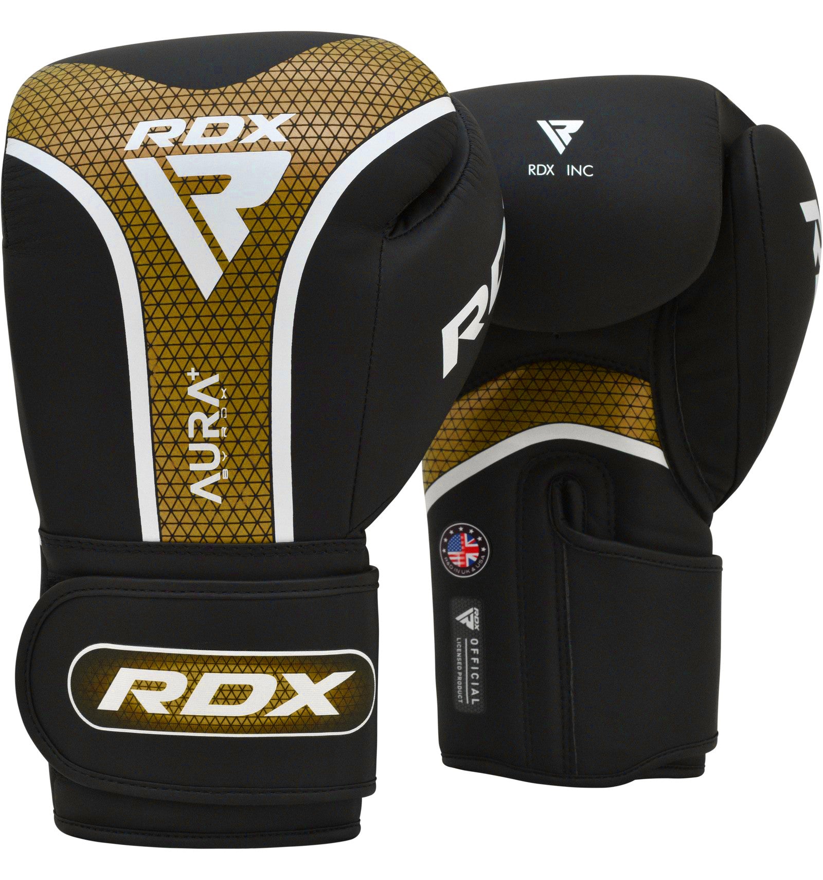RDX T17 Aura Nova Tech Boxing Sparring Gloves - Golden - 14oz - Shock Absorbing Foam, Moisture Wicking for Heavy Punching Bag Training, Kickboxing, Muay Thai, Sparring - Pro-Distributing