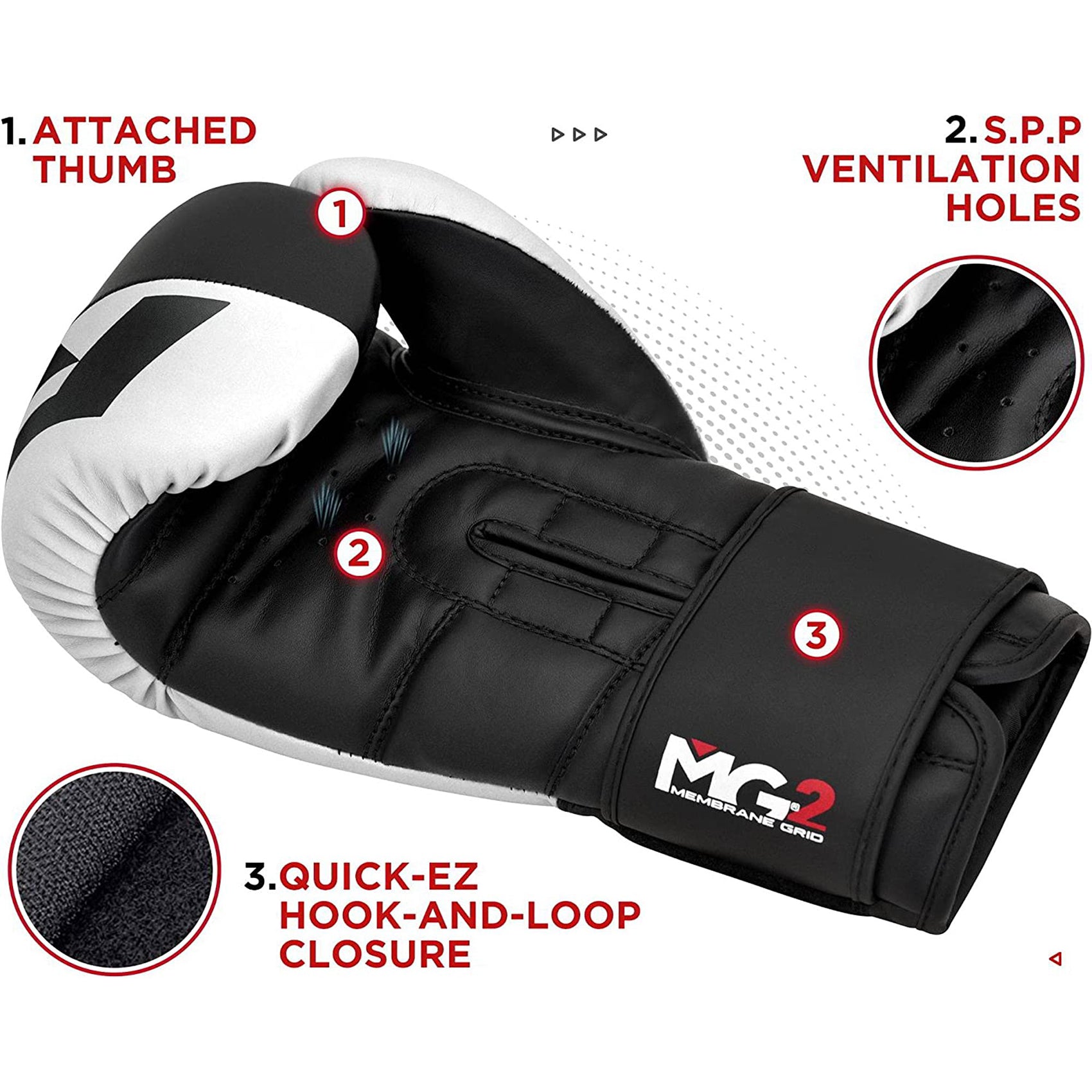 RDX REX F4 MMA, BJJ, Muay Thai, Kickboxing, Training Boxing Gloves - WHITE/BLACK - 14oz - Pro-Distributing