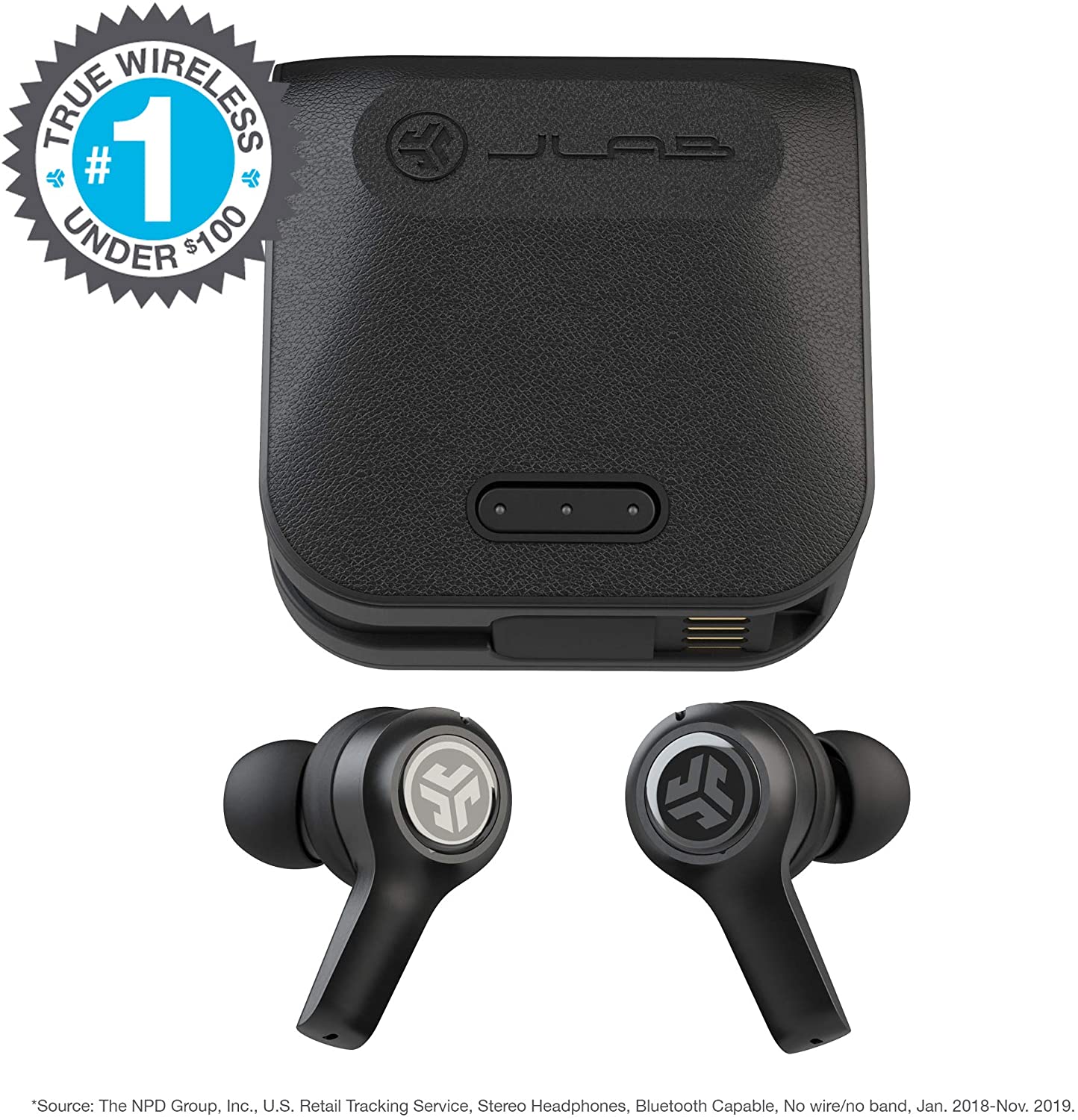 2 Pack JLab JBuds Air Executive True Wireless Bluetooth Earbuds with Charging Case - Black - Pro-Distributing