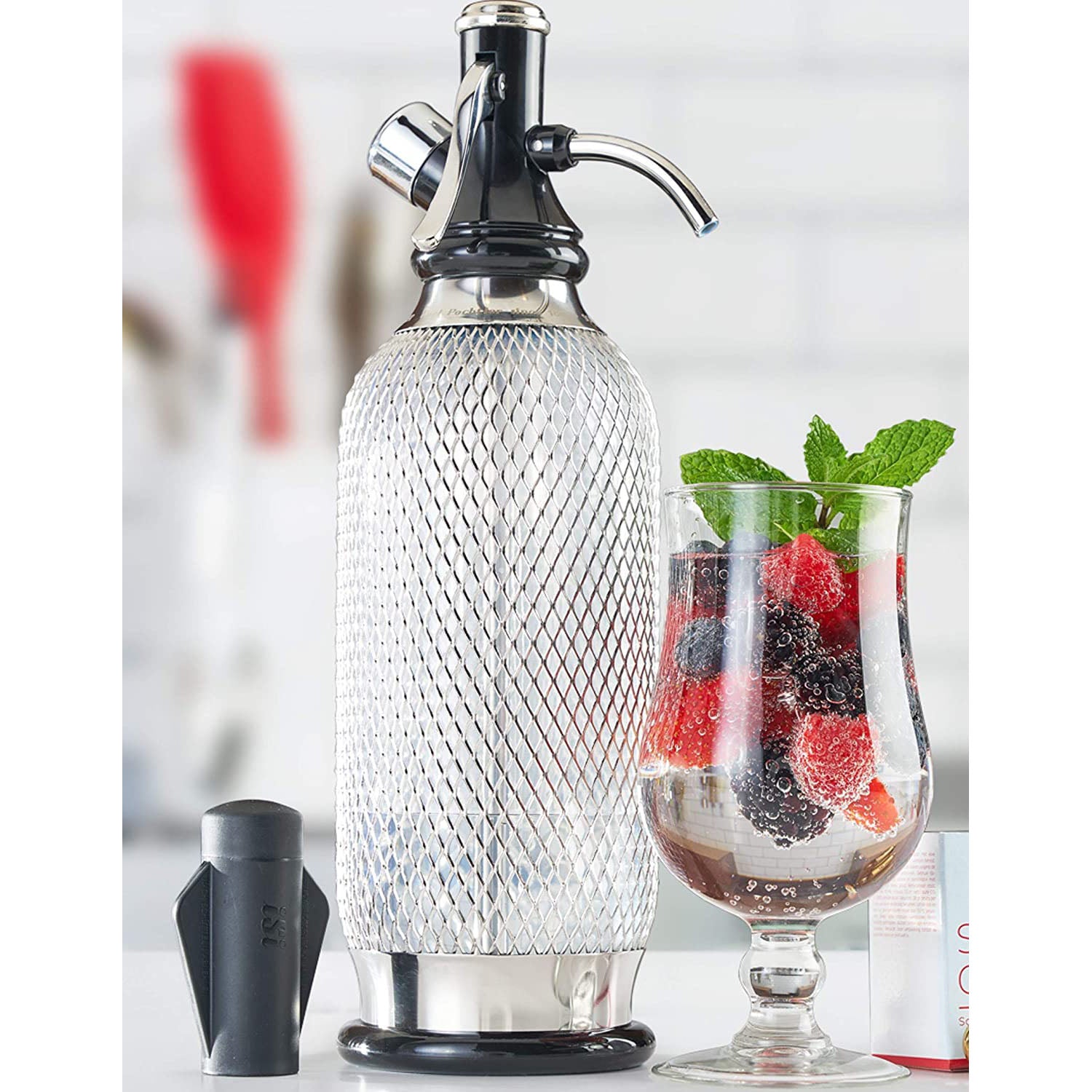 iSi Classic MeshSodamaker for Making Carbonating Beverages, 1 Quart, Stainless Steel - Pro-Distributing