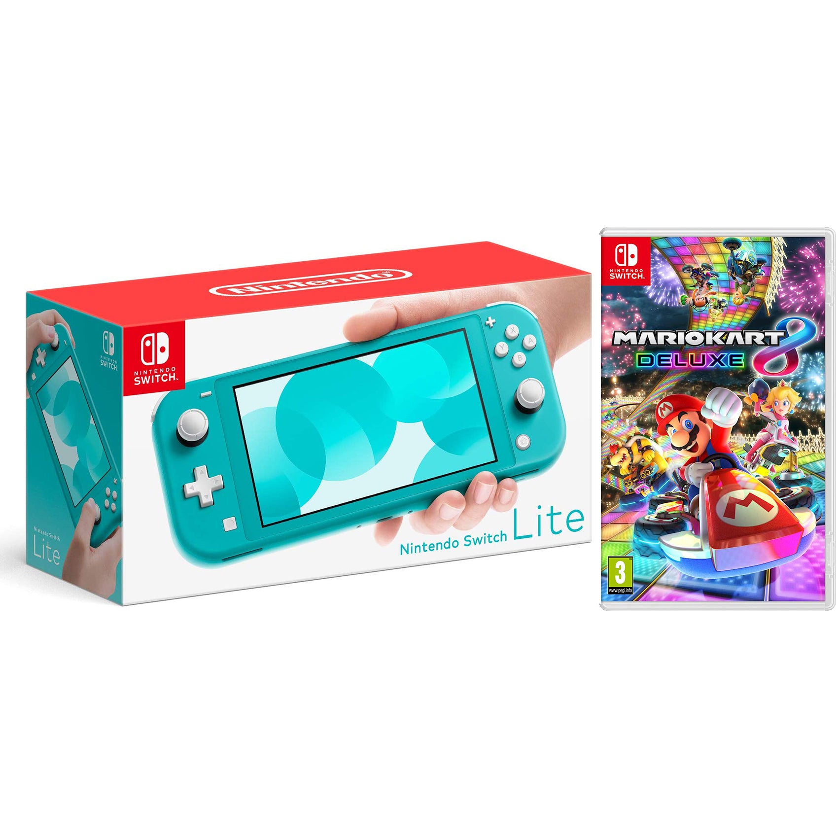 Nintendo Switch Lite 32GB Turquoise and Mario Kart 8 Bundle - Pro-Distributing