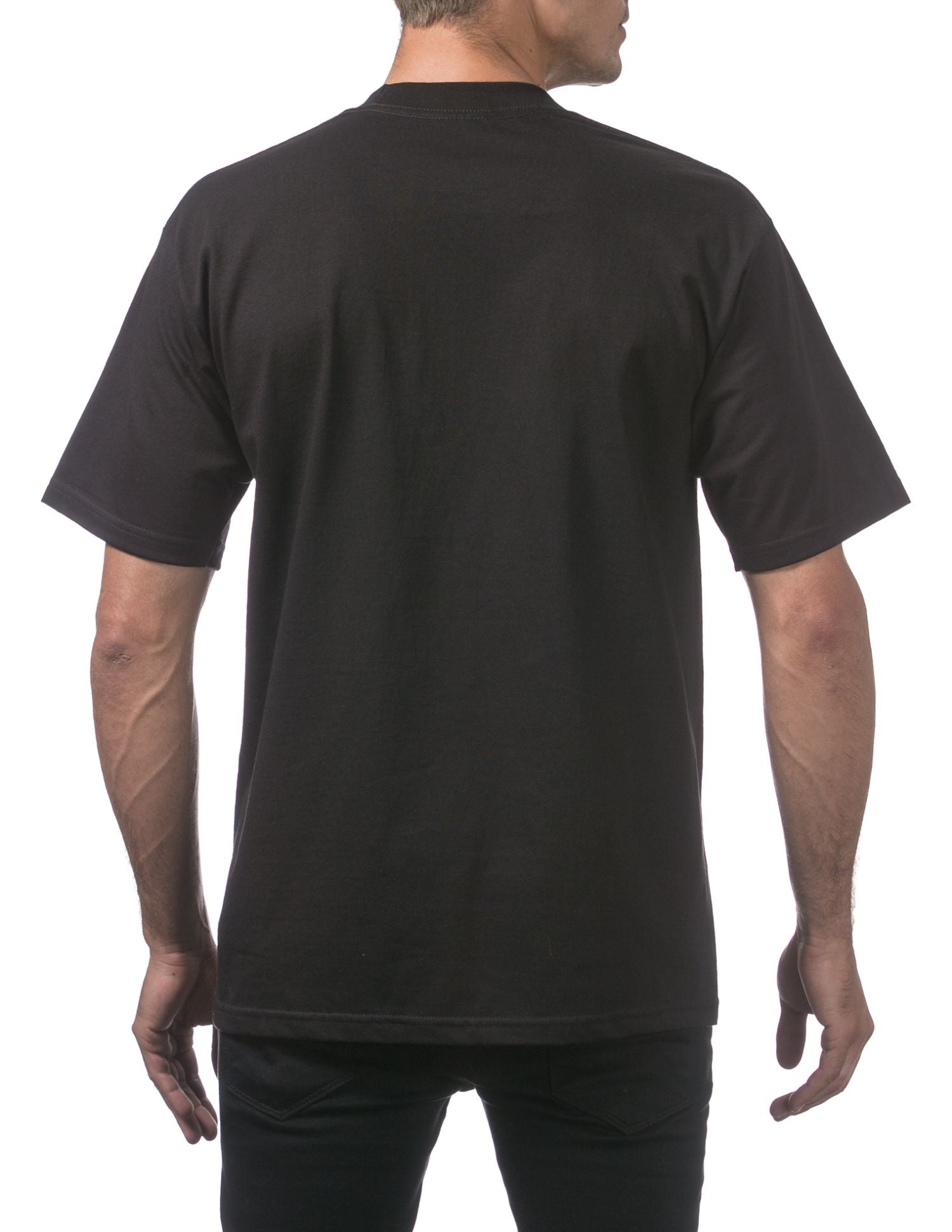 Pro Club Men's Heavyweight Short Sleeve Tee T-Shirt - Black - Large - Pro-Distributing