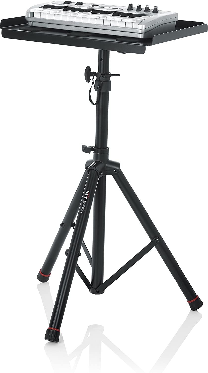 Gator Frameworks Heavy Duty Deluxe Adjustable Multi-Media Gear Stand Featuring 100x100 Vesa Mounting Brackets | Ideal for Laptops and more - GFW-UTL-MEDIATRAY2 - Pro-Distributing
