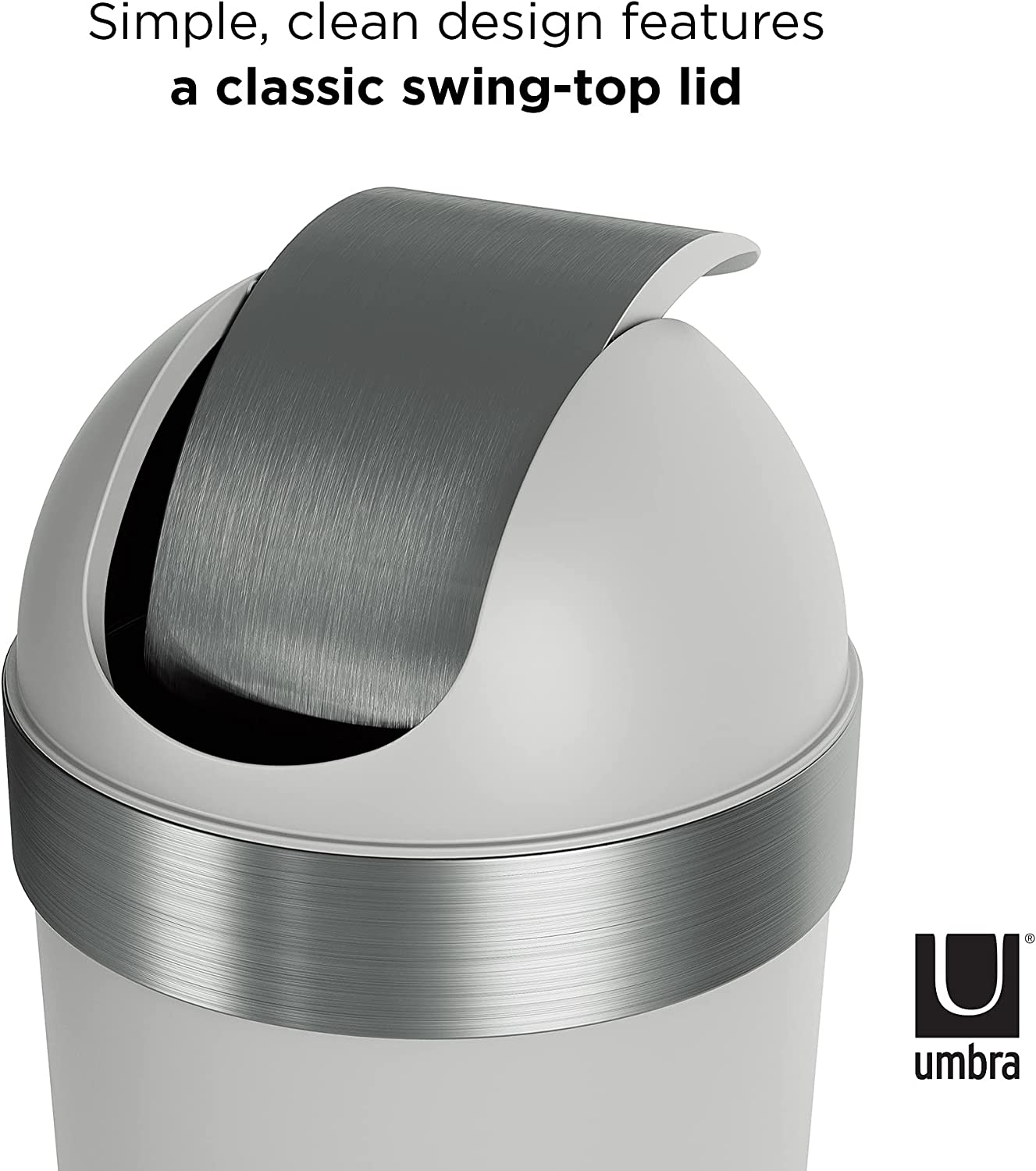 Venti 16 Gallons Plastic Swing Top Trash Can - Grey - Pro-Distributing