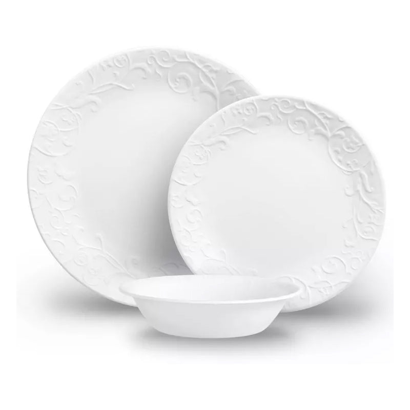 Corelle Bella Faenza 12 piece Dinnerware Set - White - Pro-Distributing