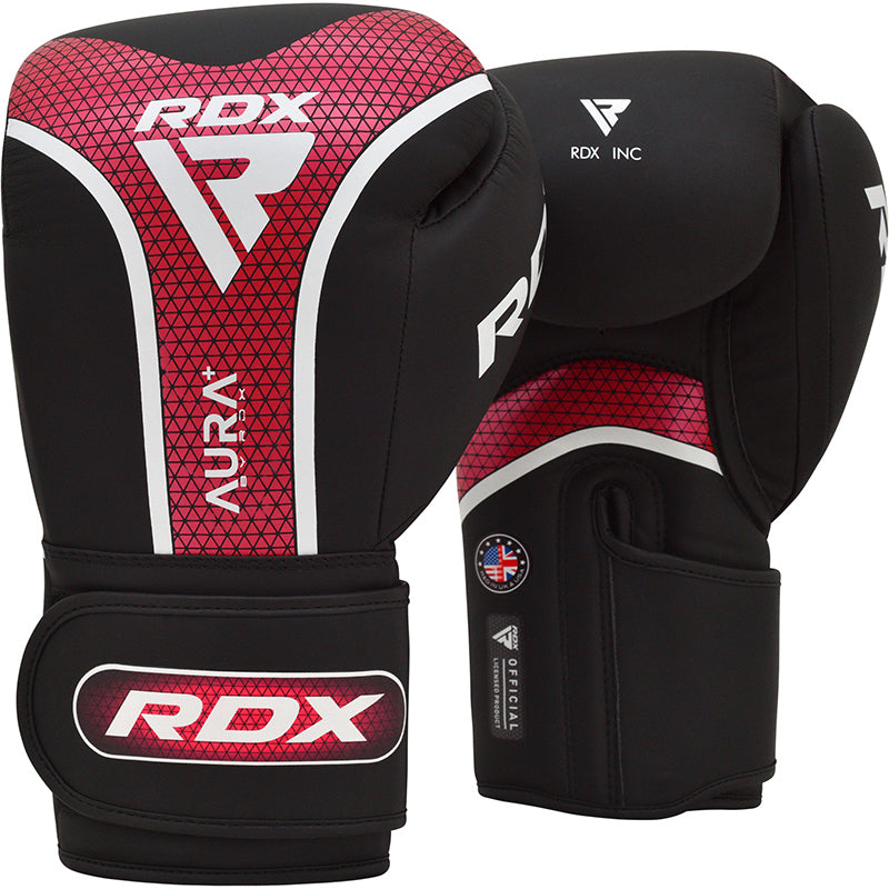 RDX T17 Aura Nova Tech Boxing Sparring Gloves - Red - 14oz - Shock Absorbing Foam, Moisture Wicking for Heavy Punching Bag Training, Kickboxing, Muay Thai, Sparring - Pro-Distributing