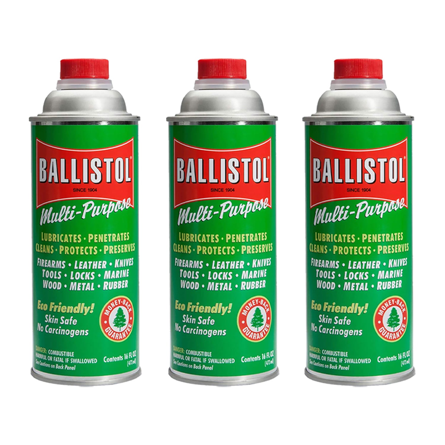 3-Pack Ballistol 16 oz Multi-Purpose Oil Lubricant Cleaner and Protectant for Wood, Metal, Rubber - Pro-Distributing