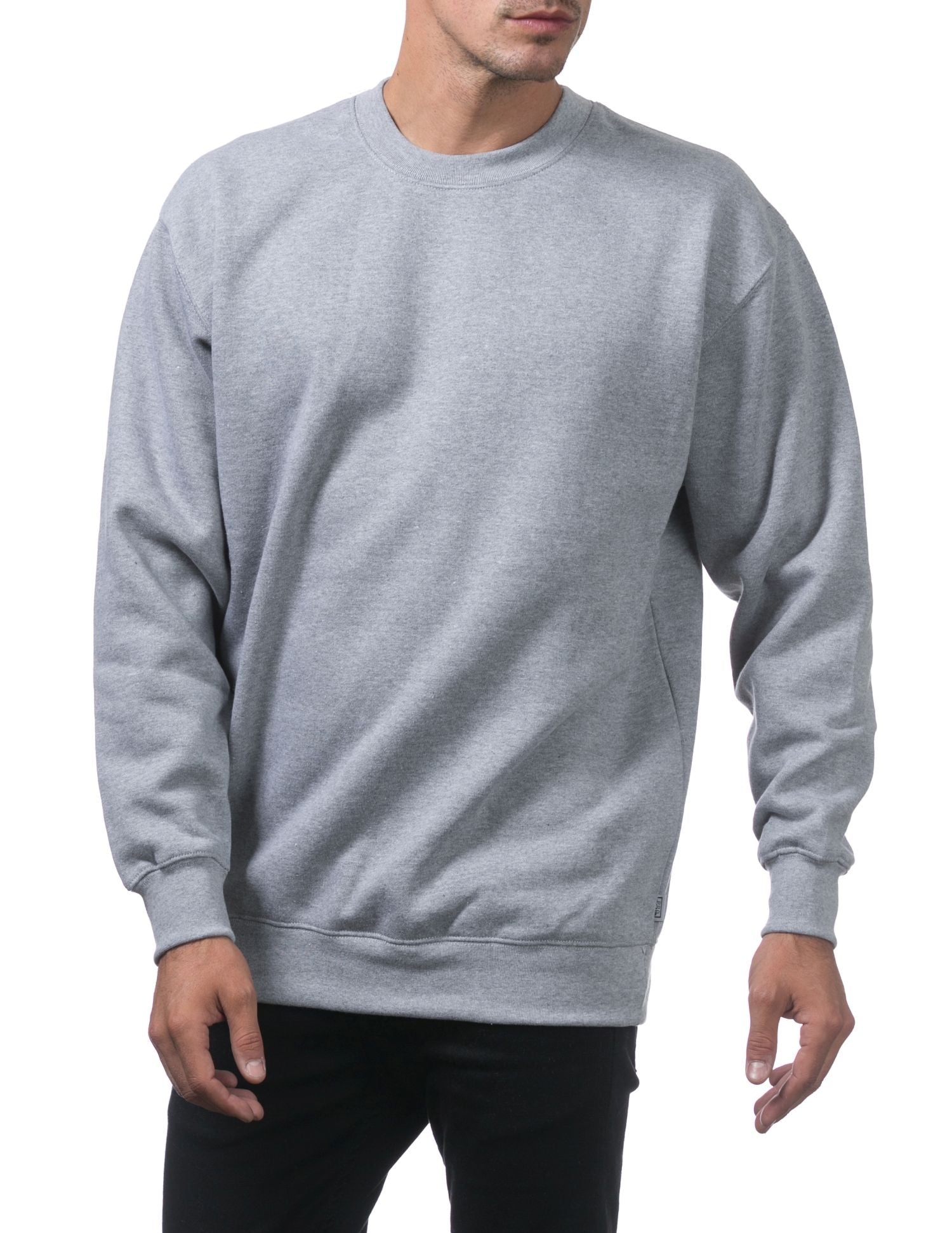 Pro Club Men's Comfort Crew Neck Fleece Pullover Sweater - Heather Gray - Small - Pro-Distributing