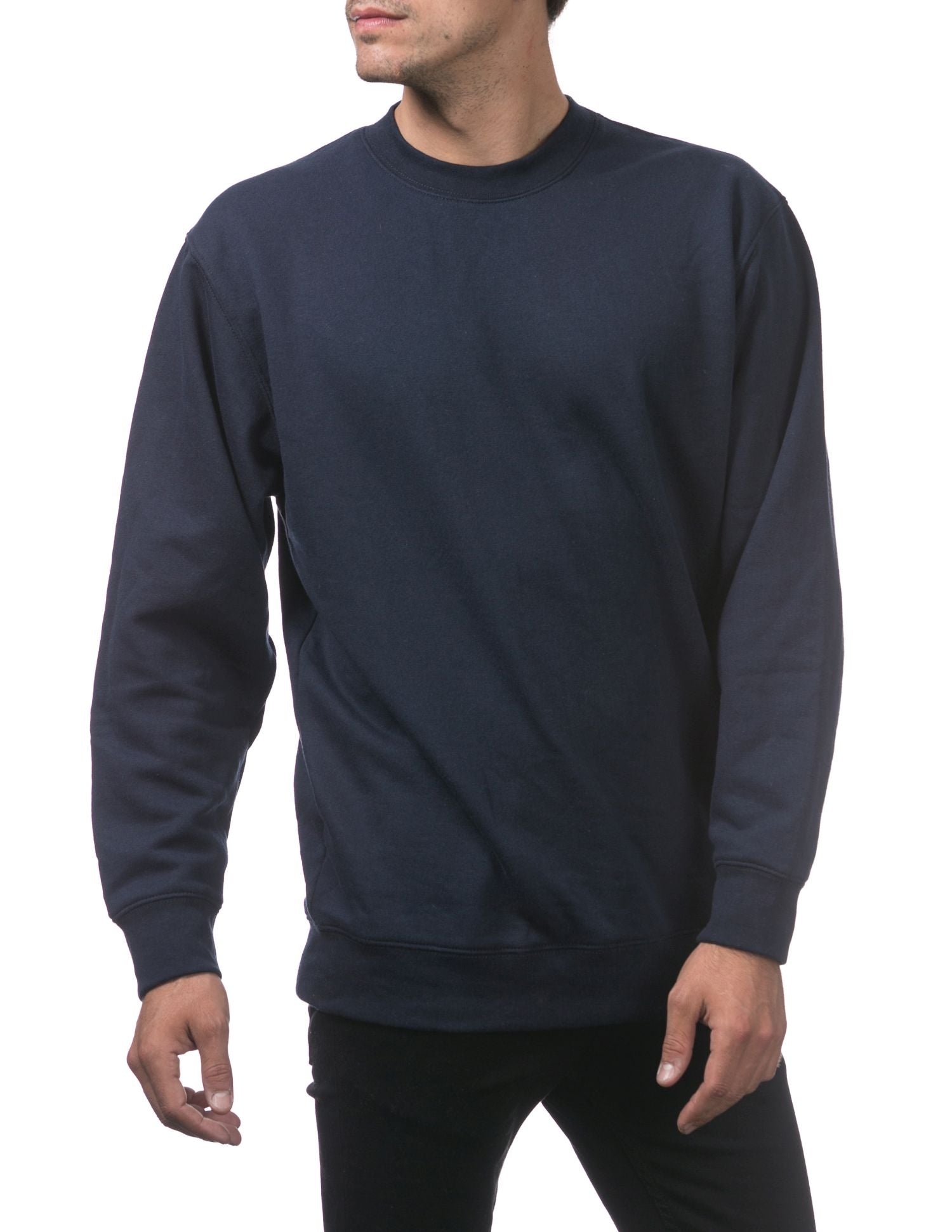 Pro Club Men's Comfort Crew Neck Fleece Pullover Sweater - Navy - Large - Pro-Distributing