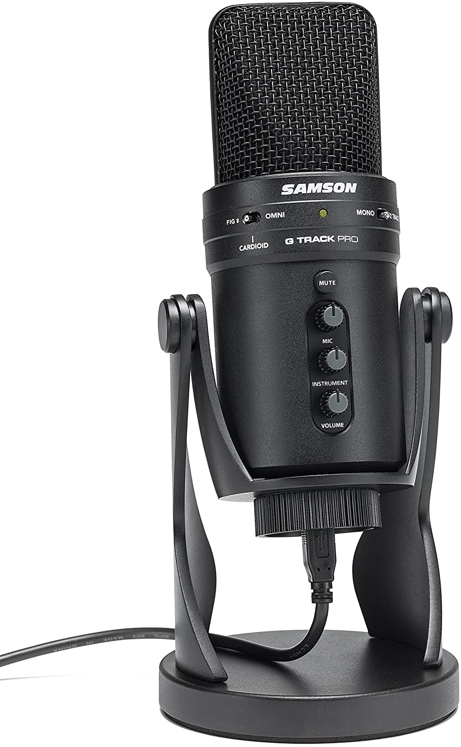 Samson Technologies Samson G-Track Pro Professional USB Condenser Microphone with Audio Interface, Black (SAGM1UPRO) - Pro-Distributing