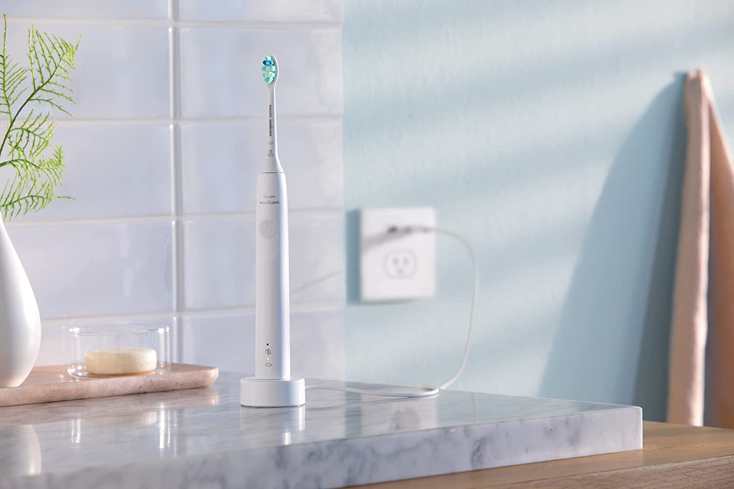 Philips Sonicare 4100 Rechargeable Electric Toothbrush with Pressure Sensor - White - HX3681/23 - Pro-Distributing