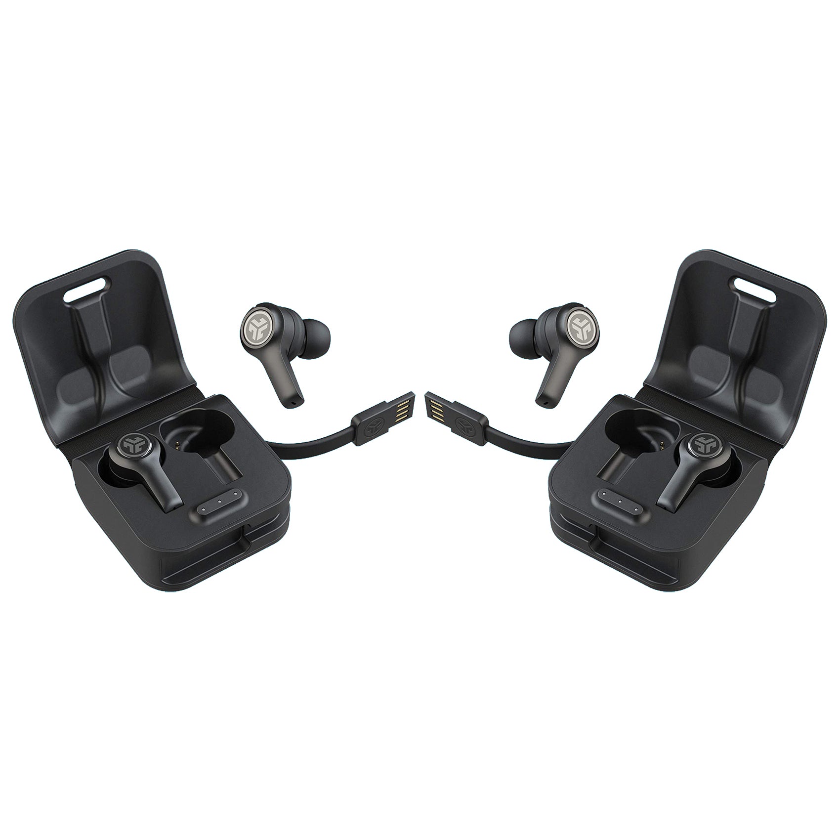 2 Pack JLab JBuds Air Executive True Wireless Bluetooth Earbuds with Charging Case - Black - Pro-Distributing