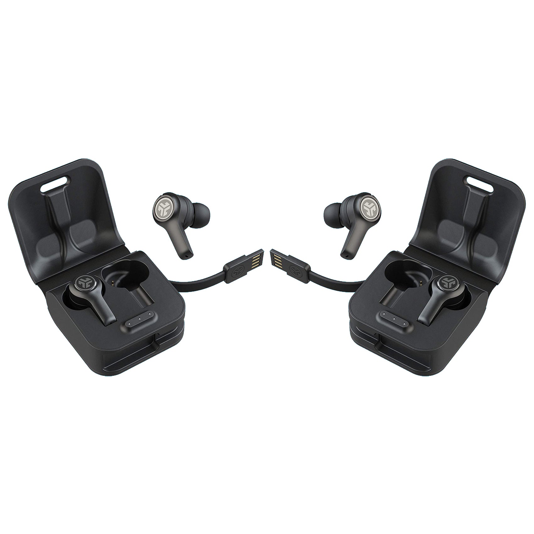 2 Pack JLab JBuds Air Executive True Wireless Bluetooth Earbuds with Charging Case - Black - Pro-Distributing