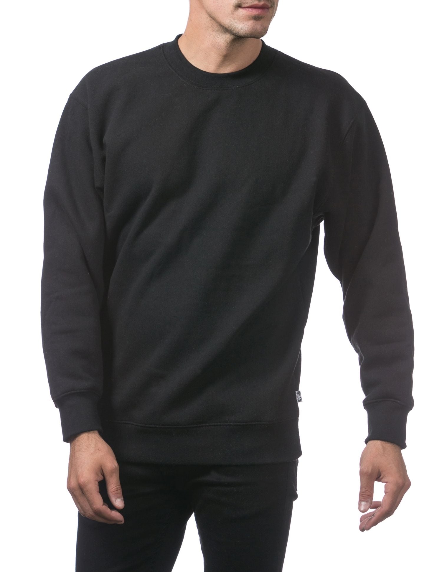 Pro Club Men's Comfort Crew Neck Fleece Pullover Sweater - Black - Large - Pro-Distributing