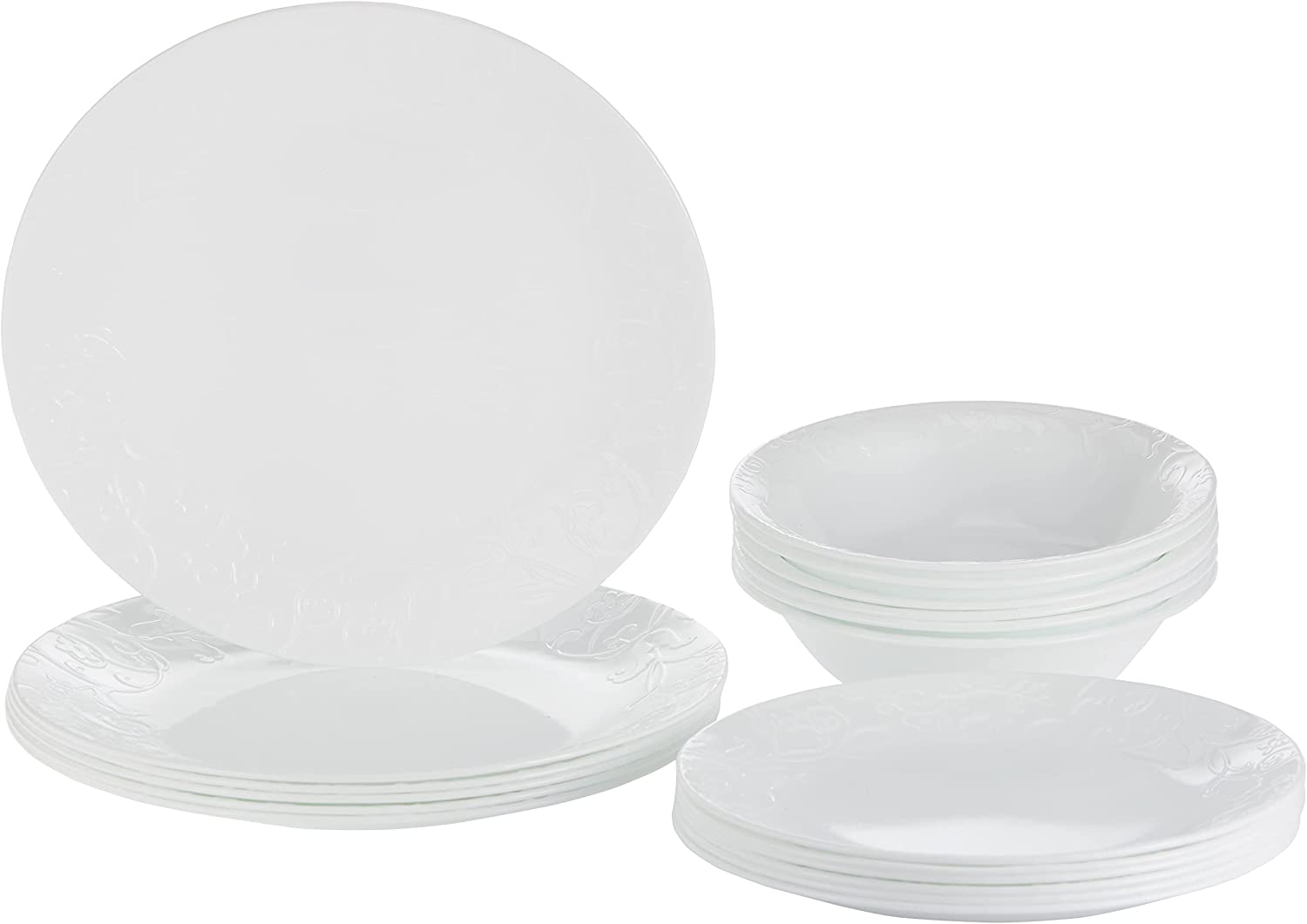 Corelle Bella Faenza 12 piece Dinnerware Set - White - Pro-Distributing