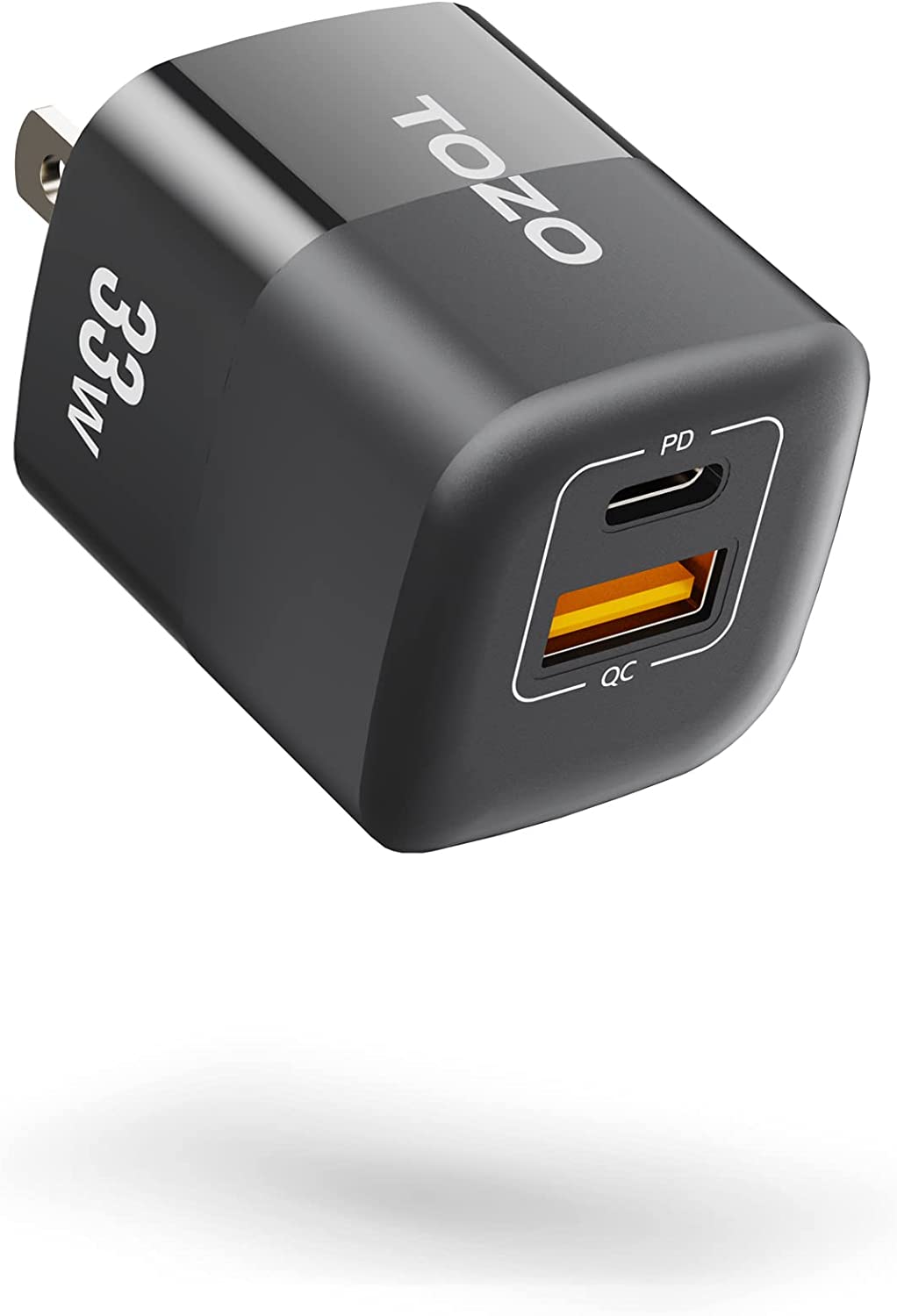 Tozo C3 33W GaN USB-C Dual Port PD and QC Compact Wall Charger Power Adapter - Black - Pro-Distributing