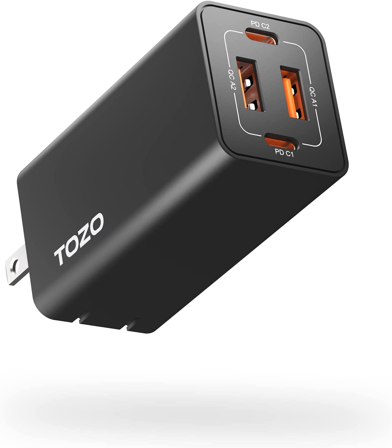 Tozo C2 65W USB-C 4 Port PD and QC Wall Charger Power Adapter - Black - Pro-Distributing
