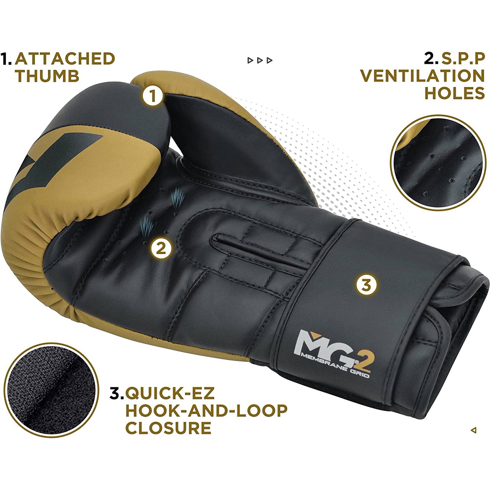 RDX REX F4 MMA, BJJ, Muay Thai, Kickboxing, Training Boxing Gloves - GOLDEN/BLACK - 10oz - Pro-Distributing