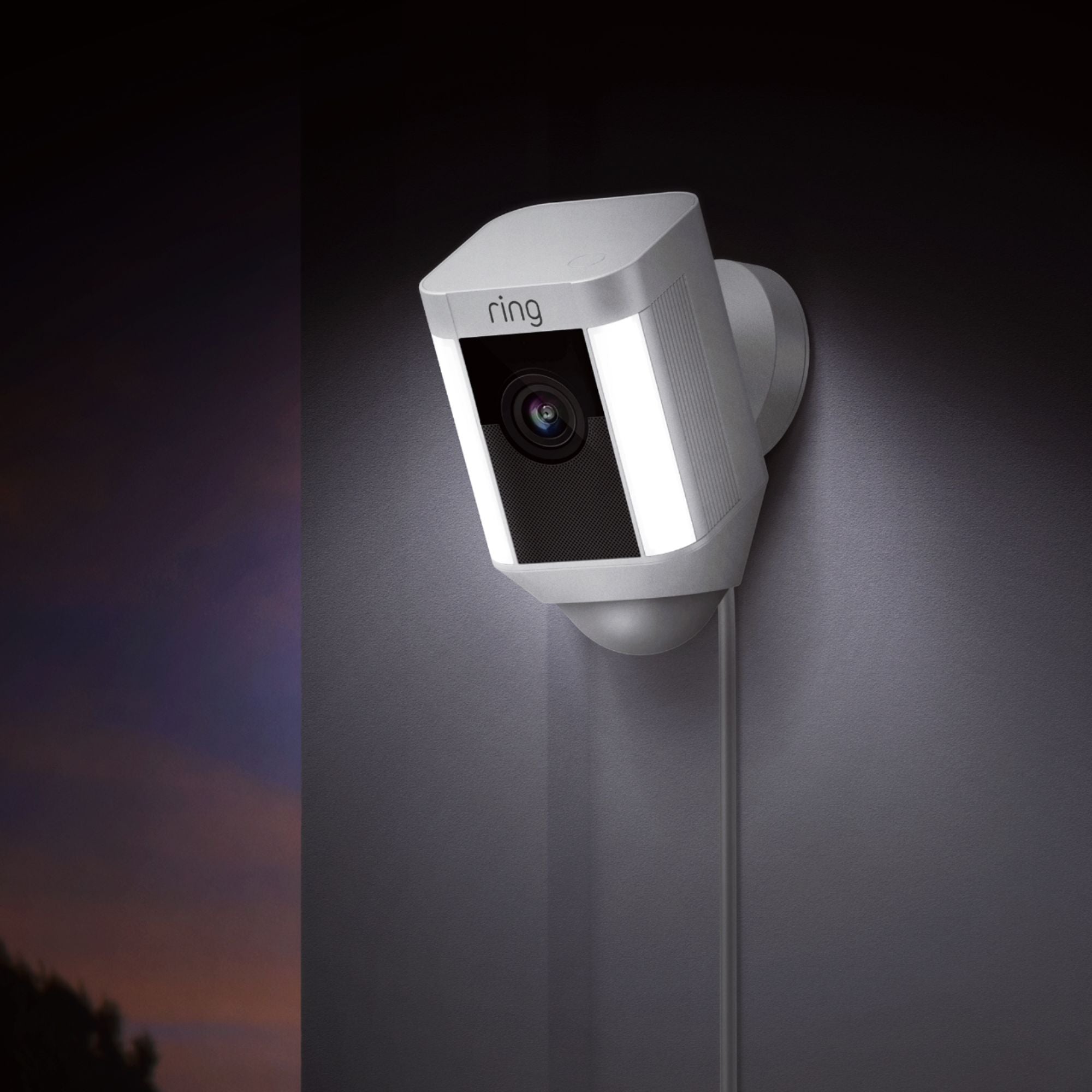 Ring Spotlight Wired Security Camera with Motion Detection & Night Vision - White - Pro-Distributing