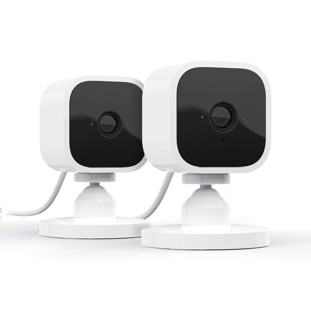2 Pack Blink Mini Indoor 1080p Wi-Fi Security Camera with Motion Detection, Night Vision - White - Pro-Distributing