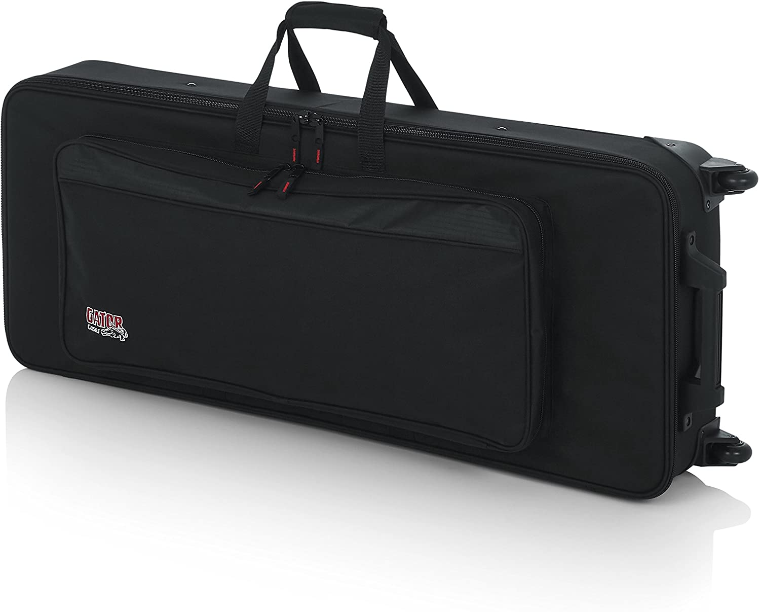 Gator Lightweight Case with Retractable Pull Handle and Wheels Fits Standard 49 Note Keyboards and Electric Pianos (GK-49) - Pro-Distributing